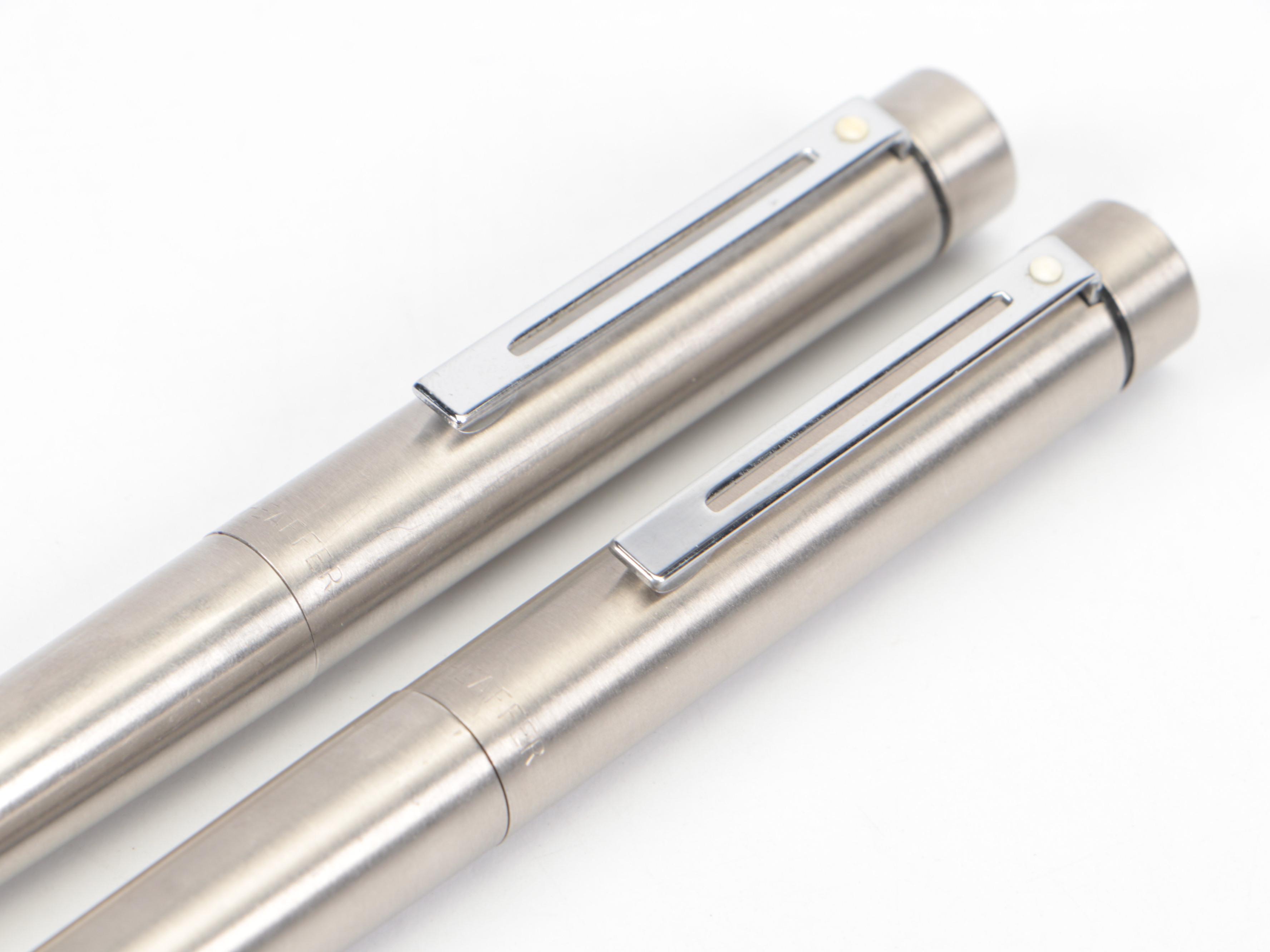 Sheaffer "Targa" Steel Rollerball and Fountain Pens, Late 20th Century