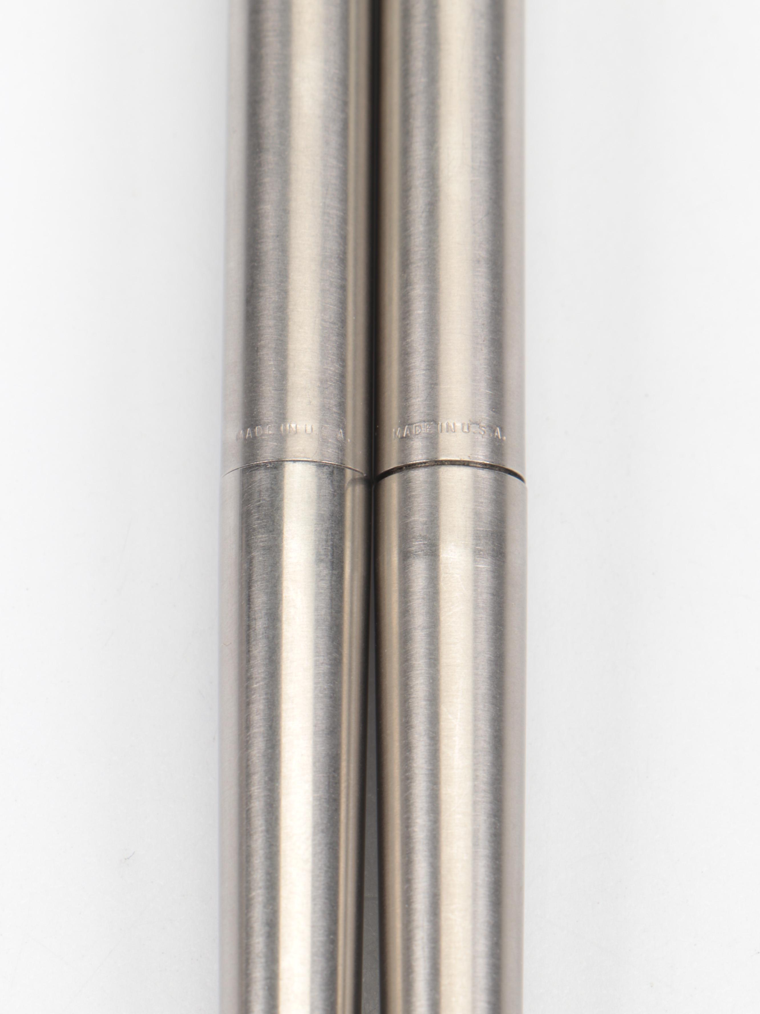 Sheaffer "Targa" Steel Rollerball and Fountain Pens, Late 20th Century