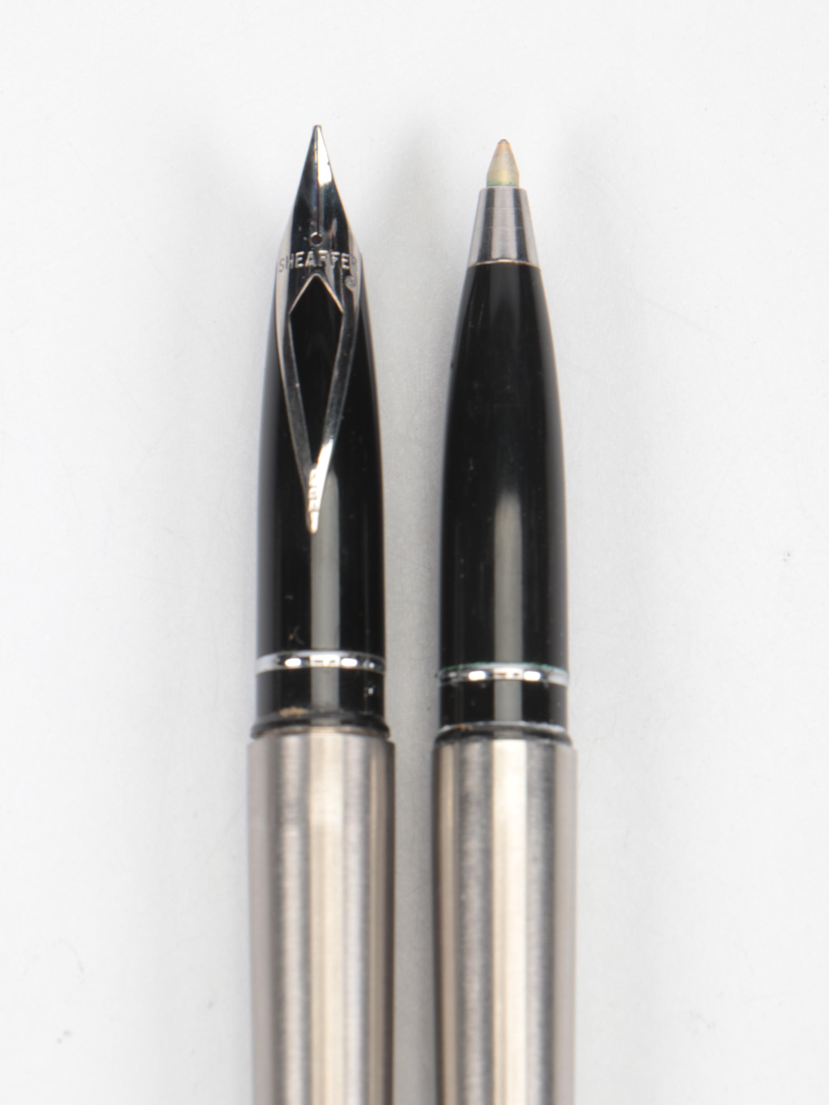 Sheaffer "Targa" Steel Rollerball and Fountain Pens, Late 20th Century