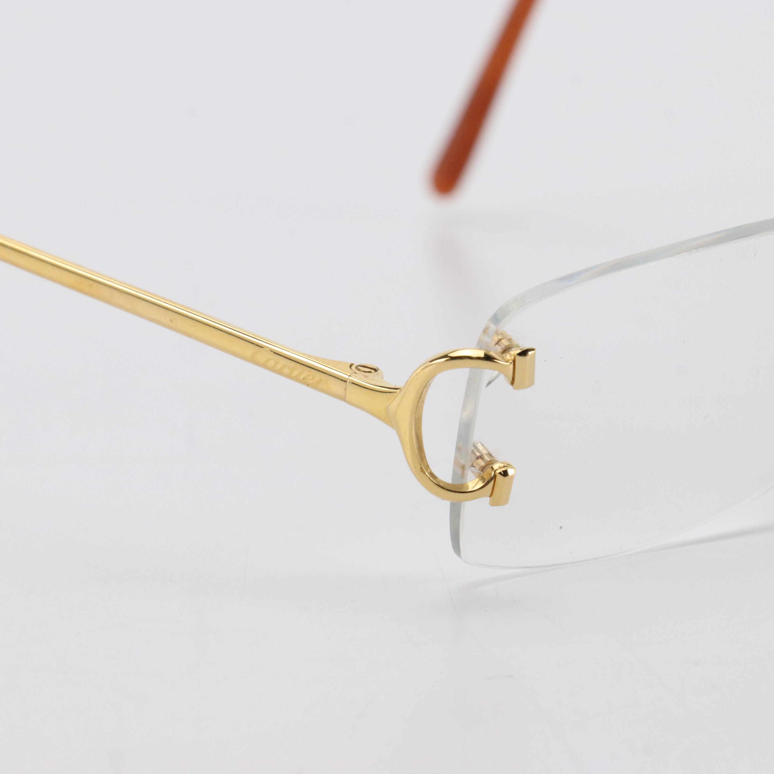 Cartier C Décor Rimless Prescription Eyeglasses with Case