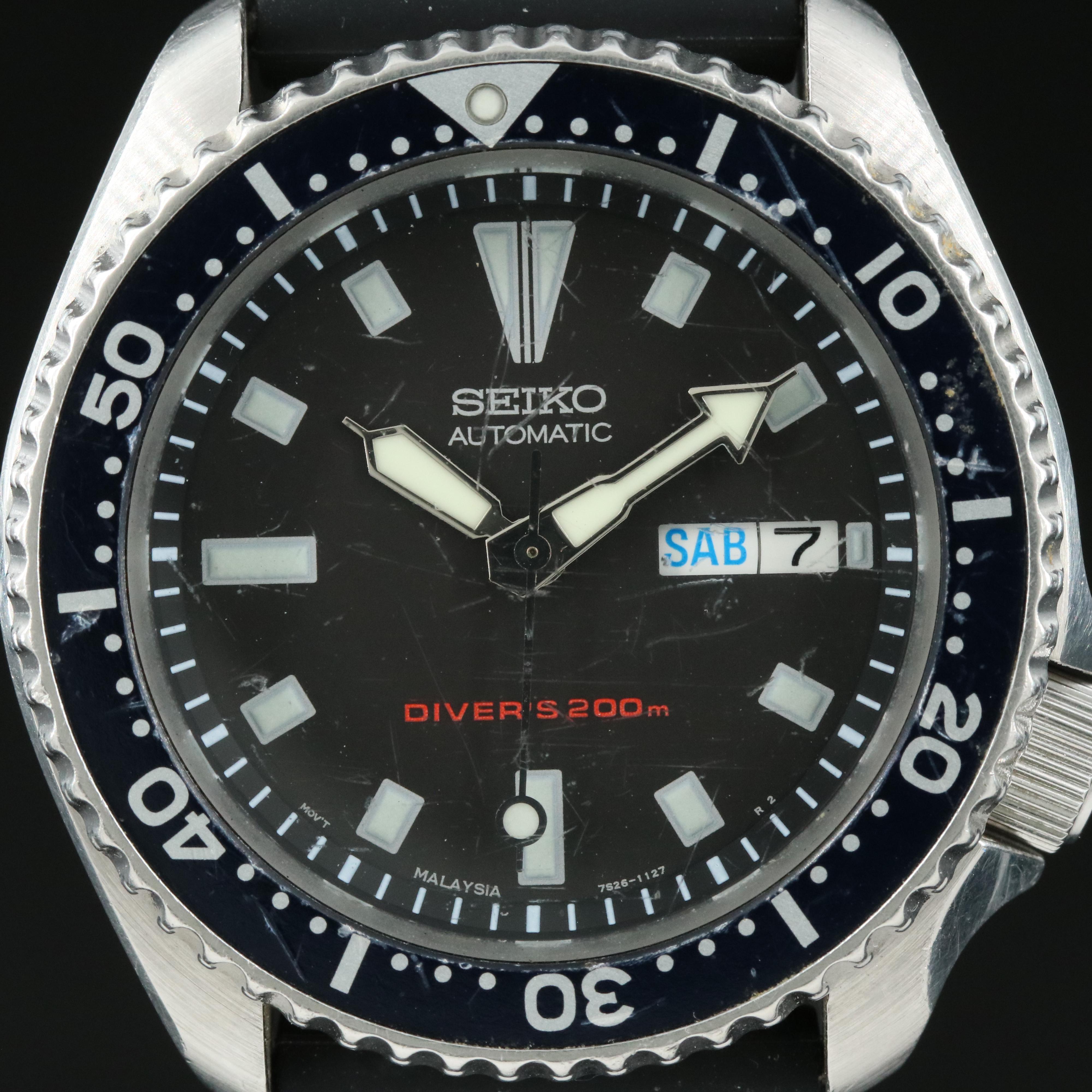Seiko Scuba Diver's 200M Automatic Day-Date Watch