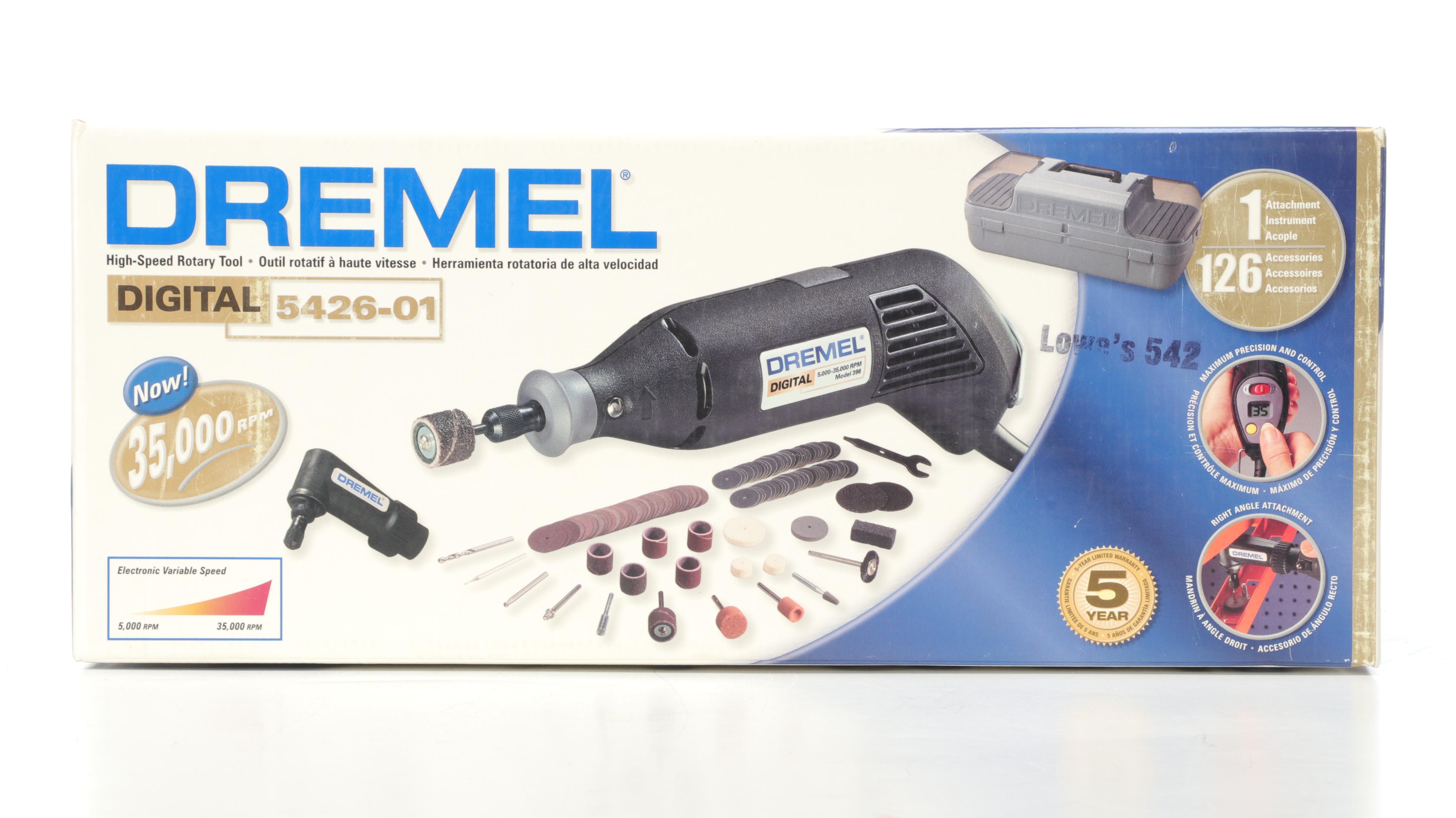 Dremel Digital High Speed Rotary Tool With Heads, Case, Craftsman Drill and Bits