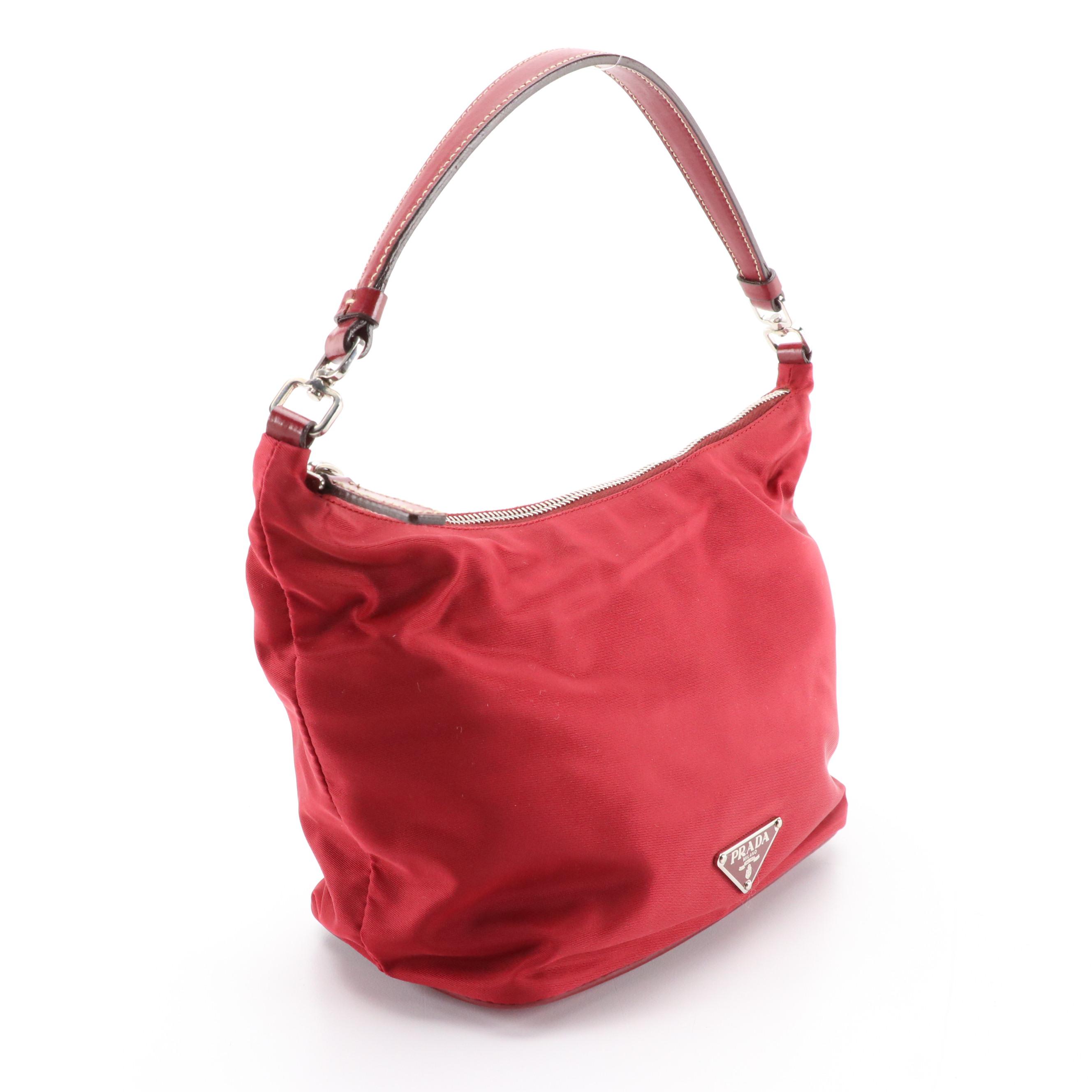 Prada Mini Tessuto Sport Shoudler Bag in Red Nylon