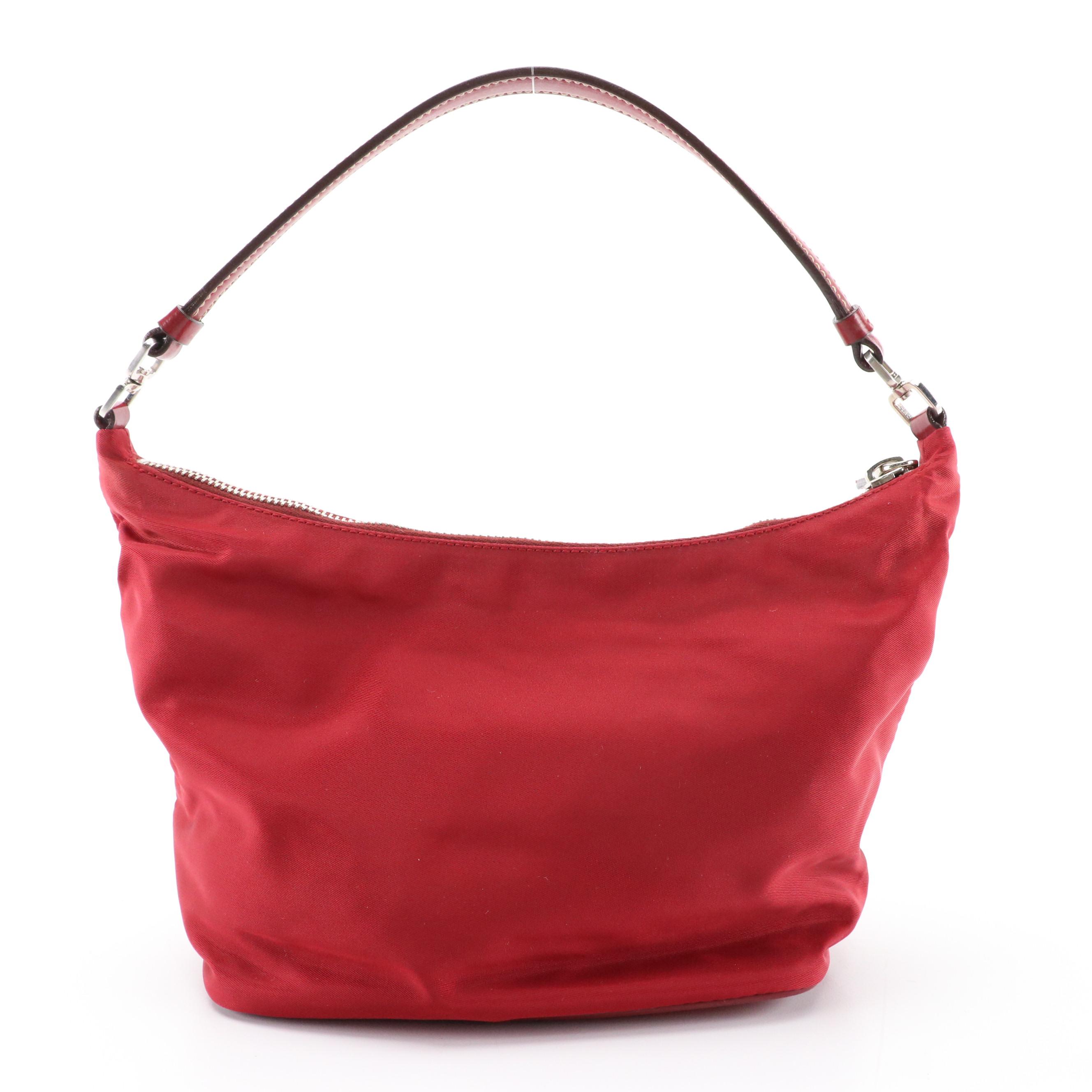 Prada Mini Tessuto Sport Shoudler Bag in Red Nylon