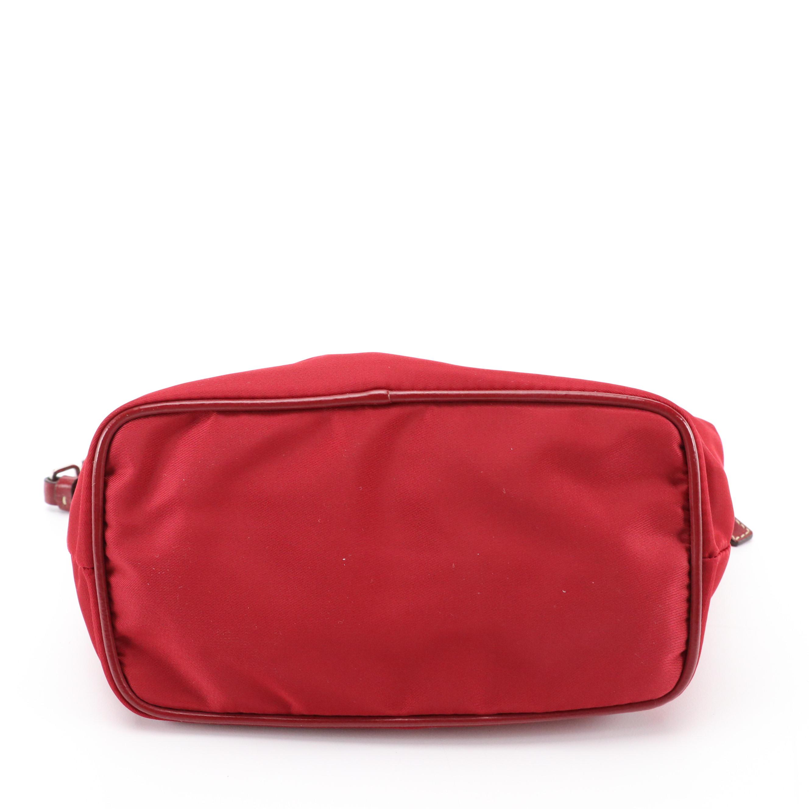Prada Mini Tessuto Sport Shoudler Bag in Red Nylon