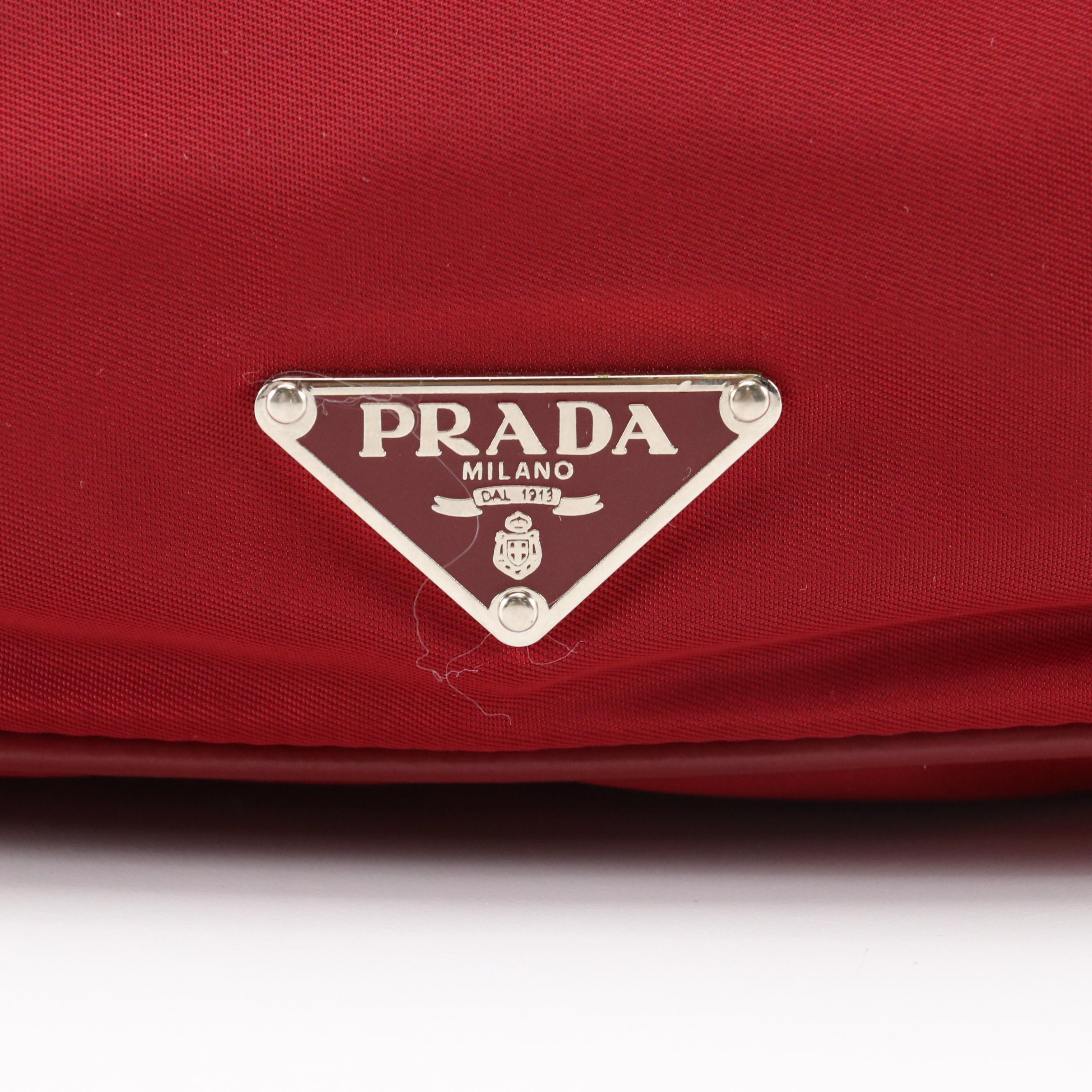 Prada Mini Tessuto Sport Shoudler Bag in Red Nylon