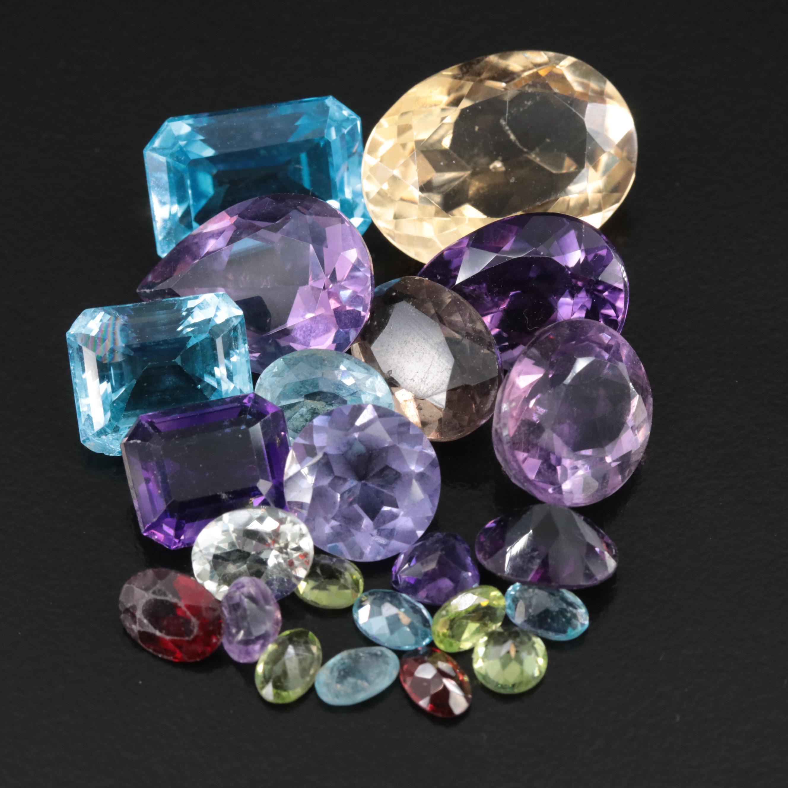 Loose 98.81 CTW Mixed Gemstones Including Amethyst and Topaz