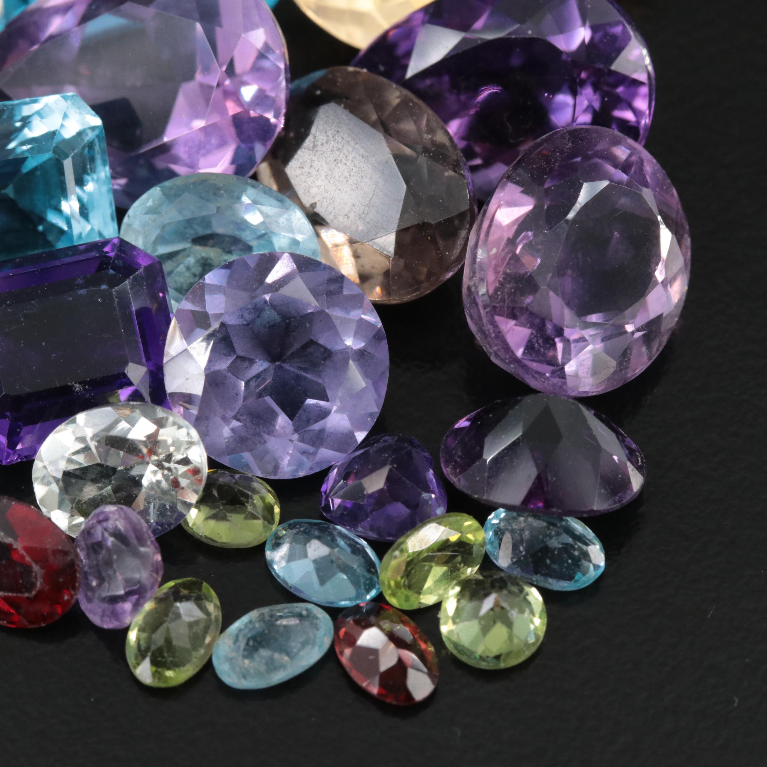Loose 98.81 CTW Mixed Gemstones Including Amethyst and Topaz