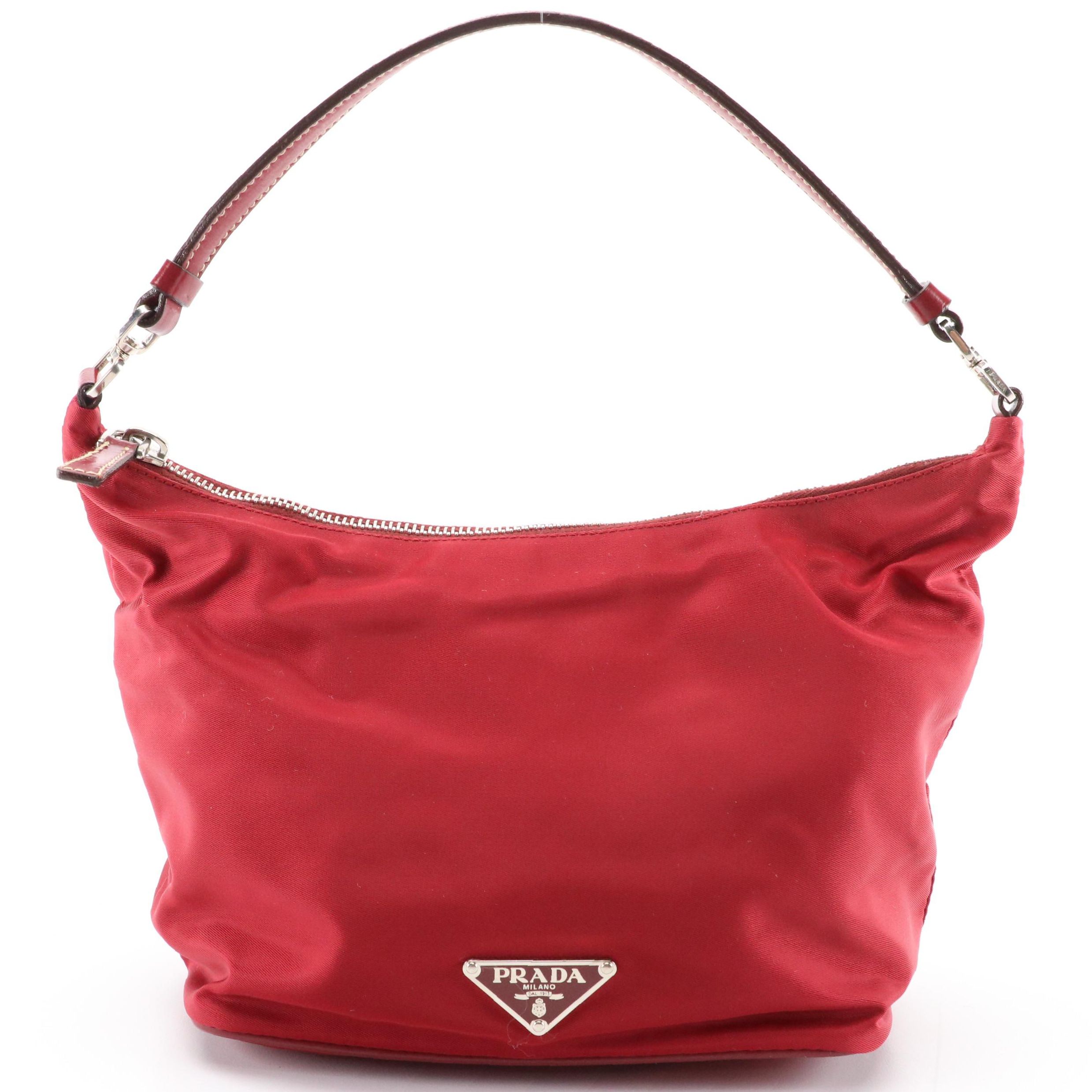 Prada Mini Tessuto Sport Shoudler Bag in Red Nylon