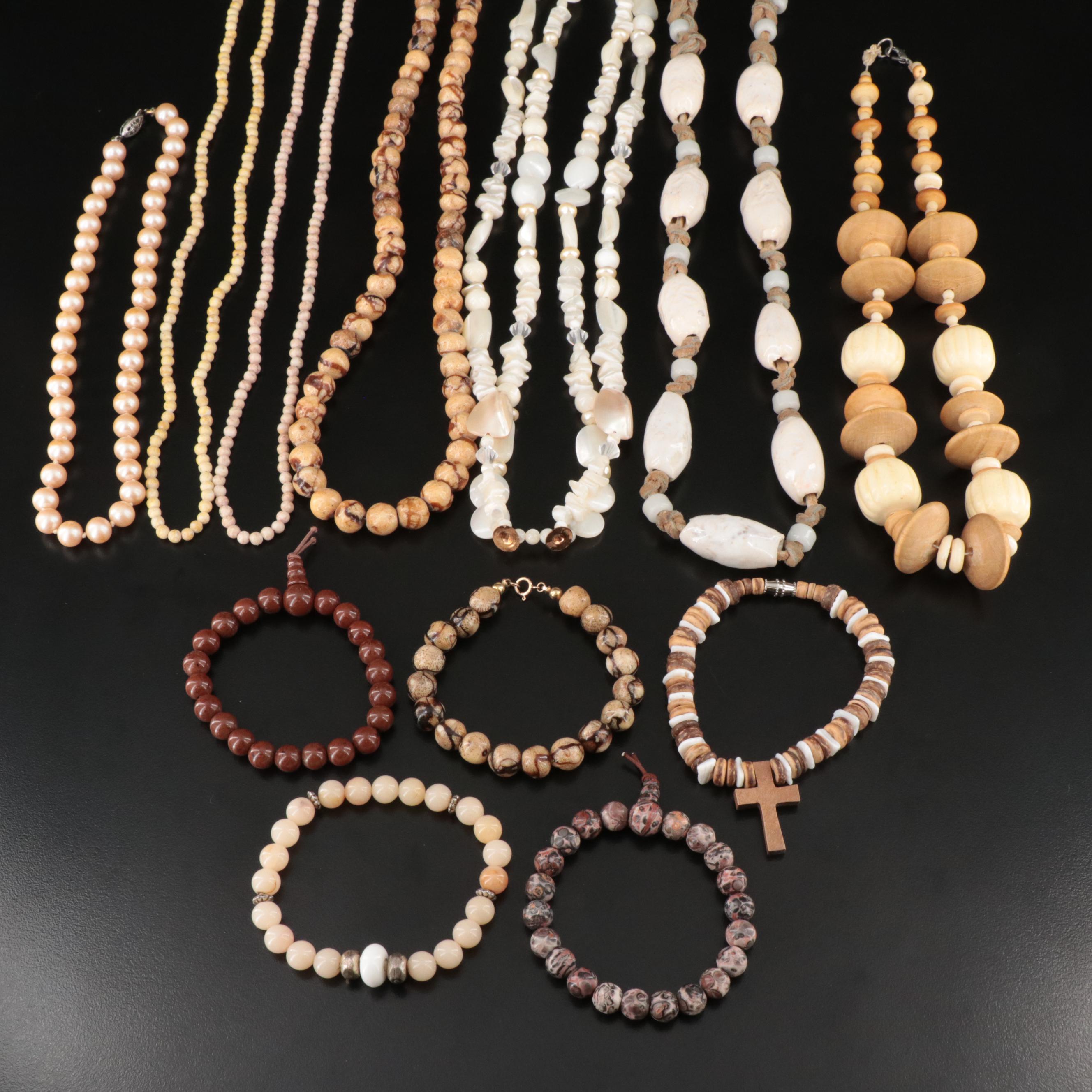Necklace and Bracelet Collection Including Jasper