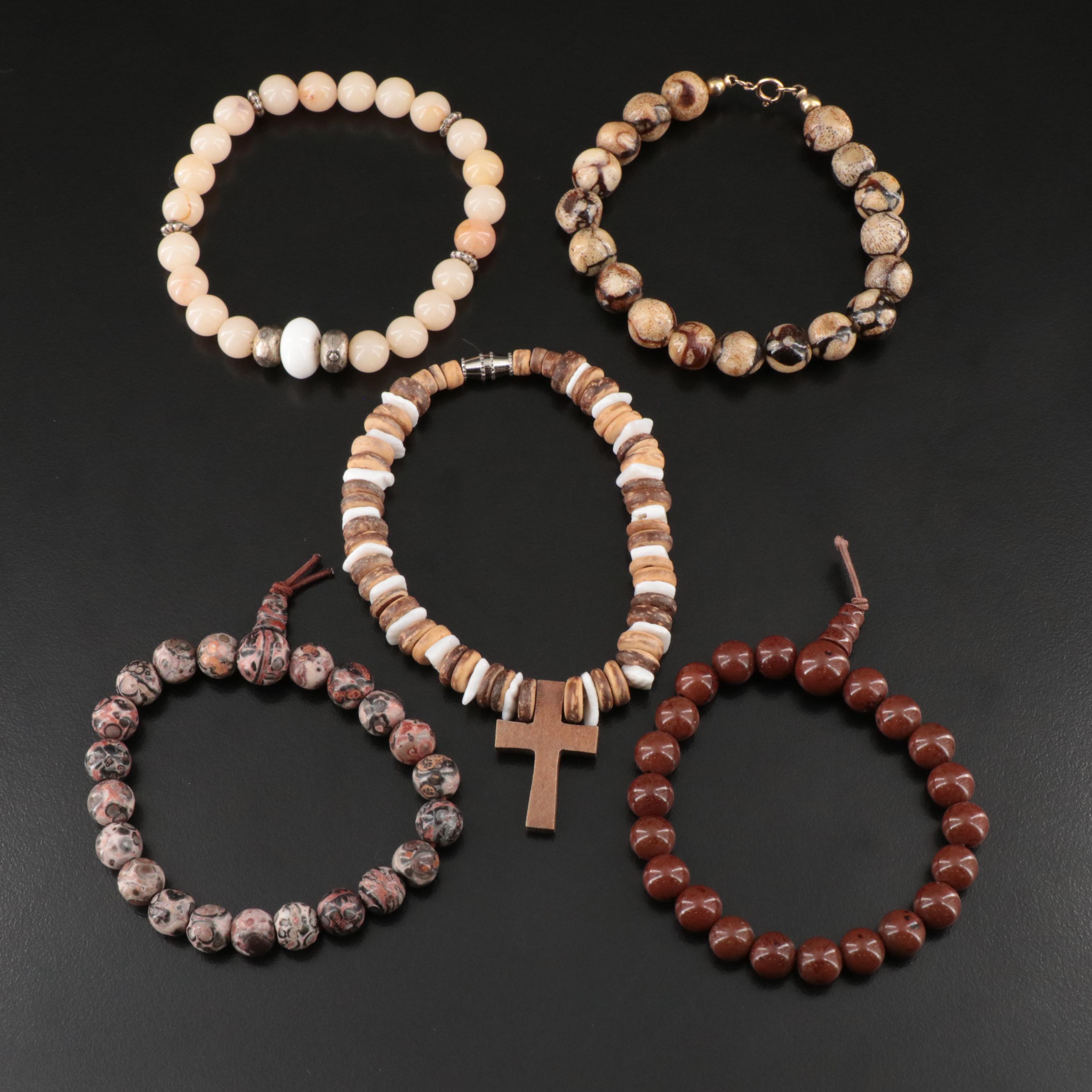 Necklace and Bracelet Collection Including Jasper