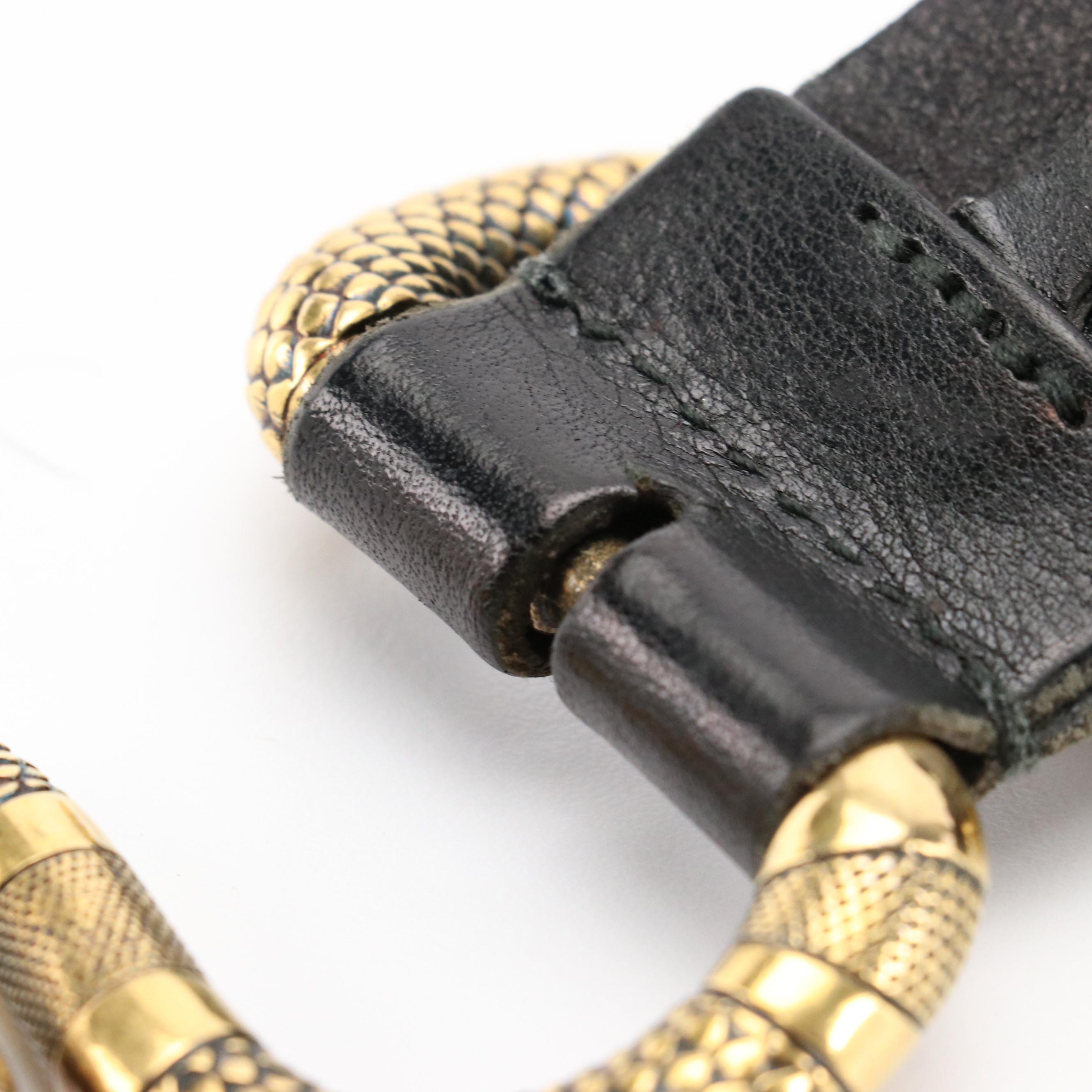 Gucci Snake Buckle Belt in Black Leather