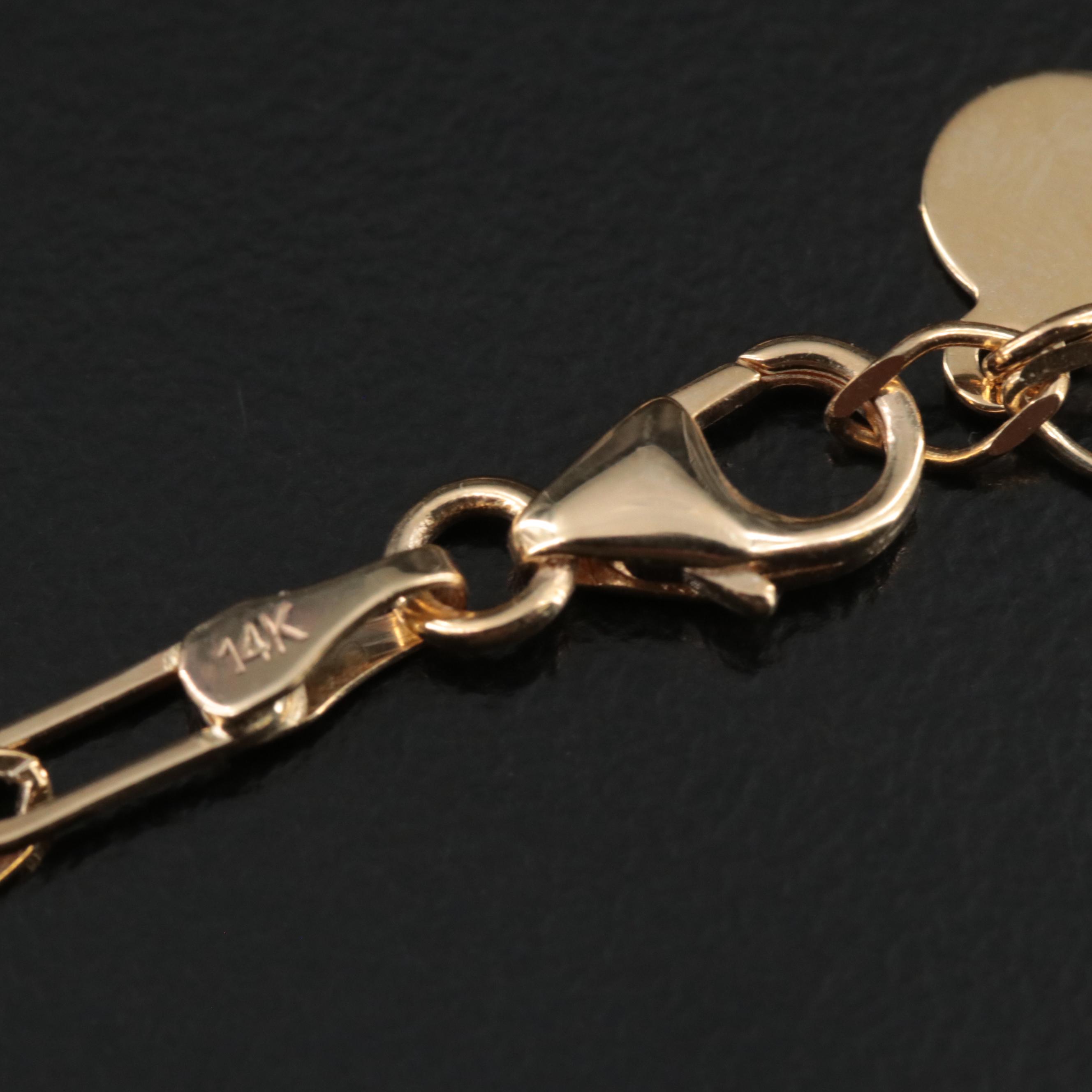 14K Cross Paper Clip Necklace