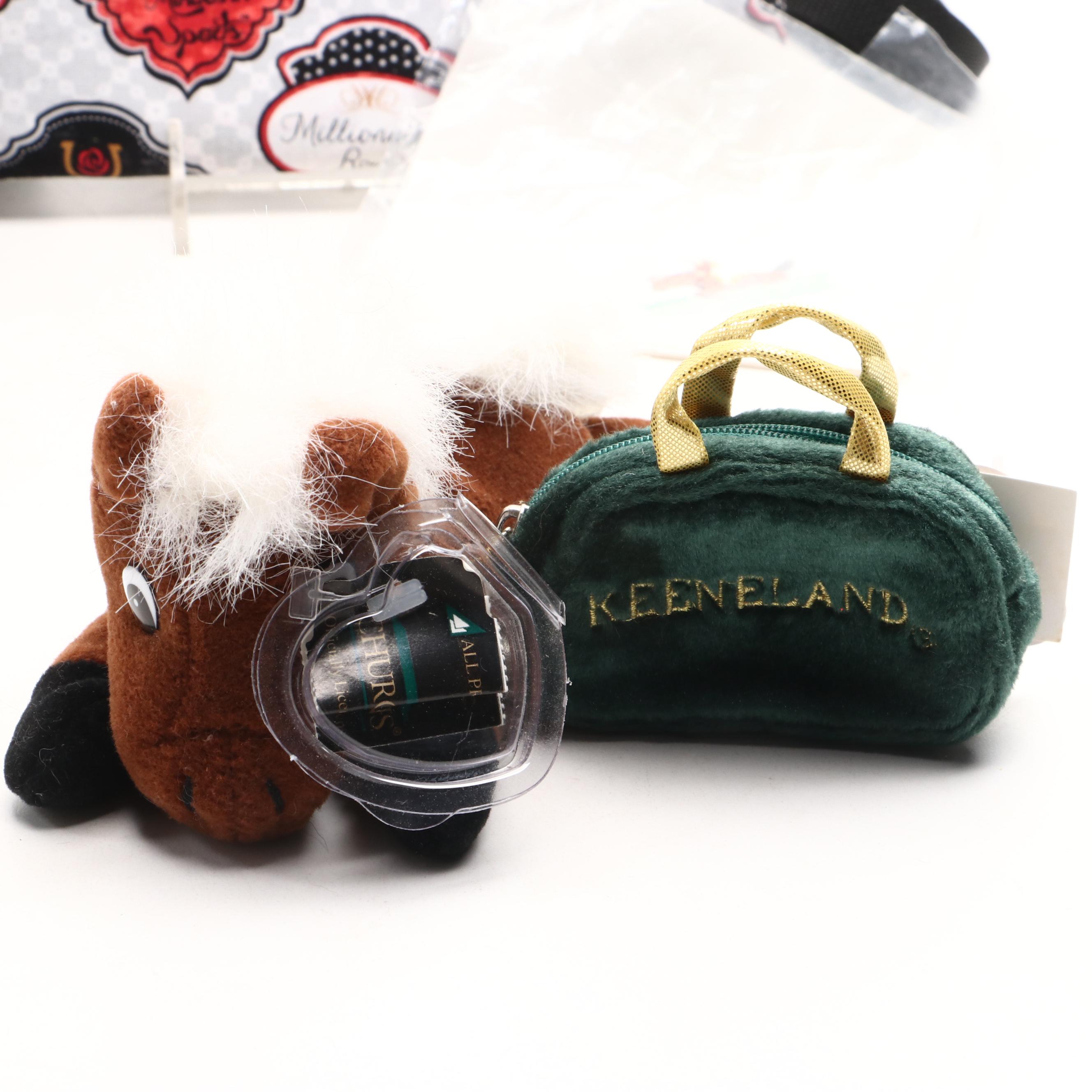 Kentucky Derby Ball Cap and Crossbody Bag with Neckties, Stuffed Animal, & More