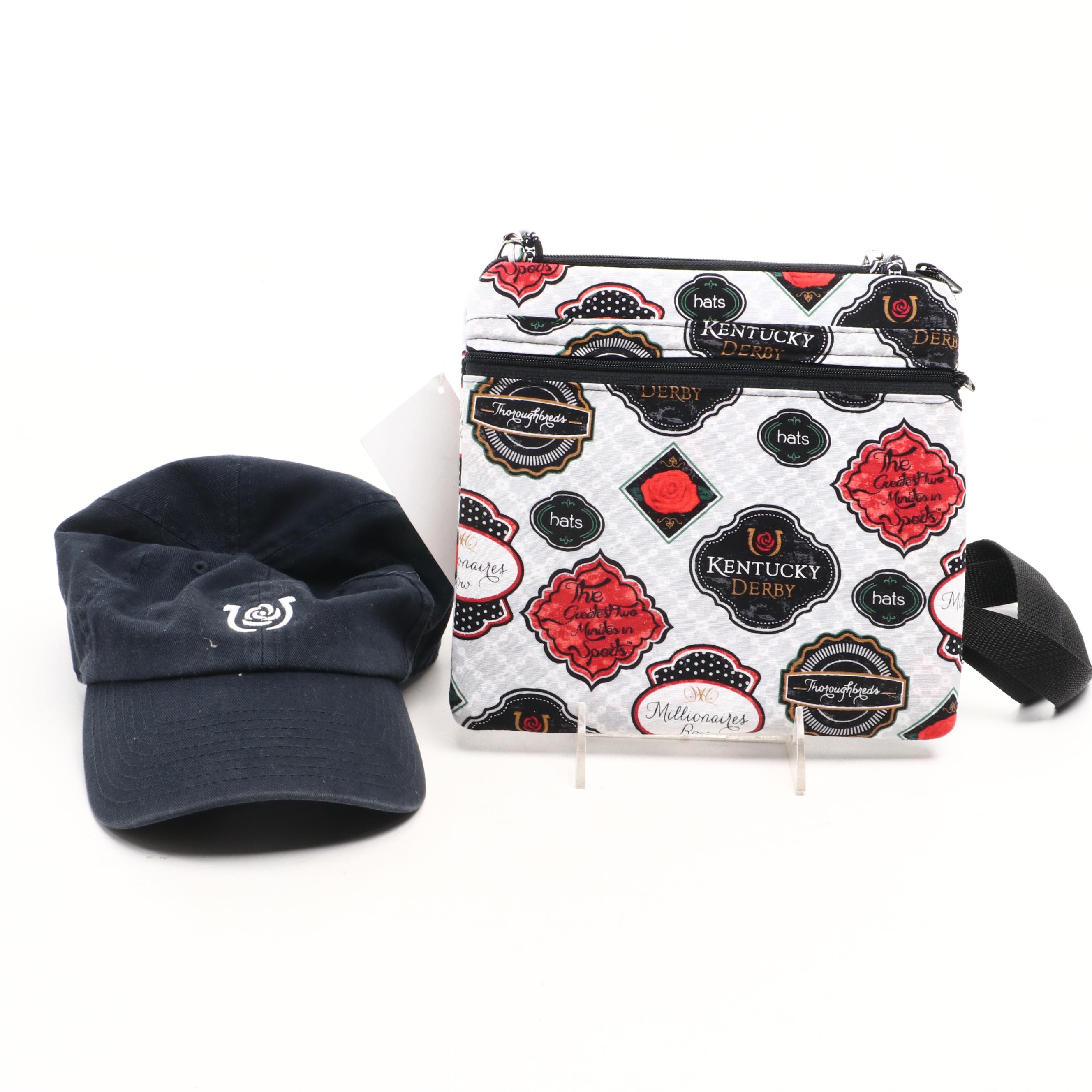 Kentucky Derby Ball Cap and Crossbody Bag with Neckties, Stuffed Animal, & More