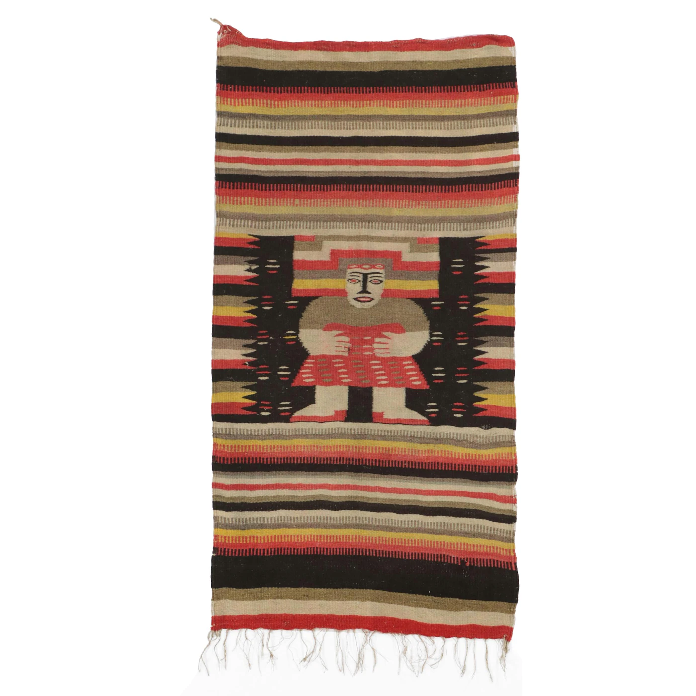 2'7 x 5'4 Handwoven Mexican Oaxaca Pictorial Accent Rug | EBTH