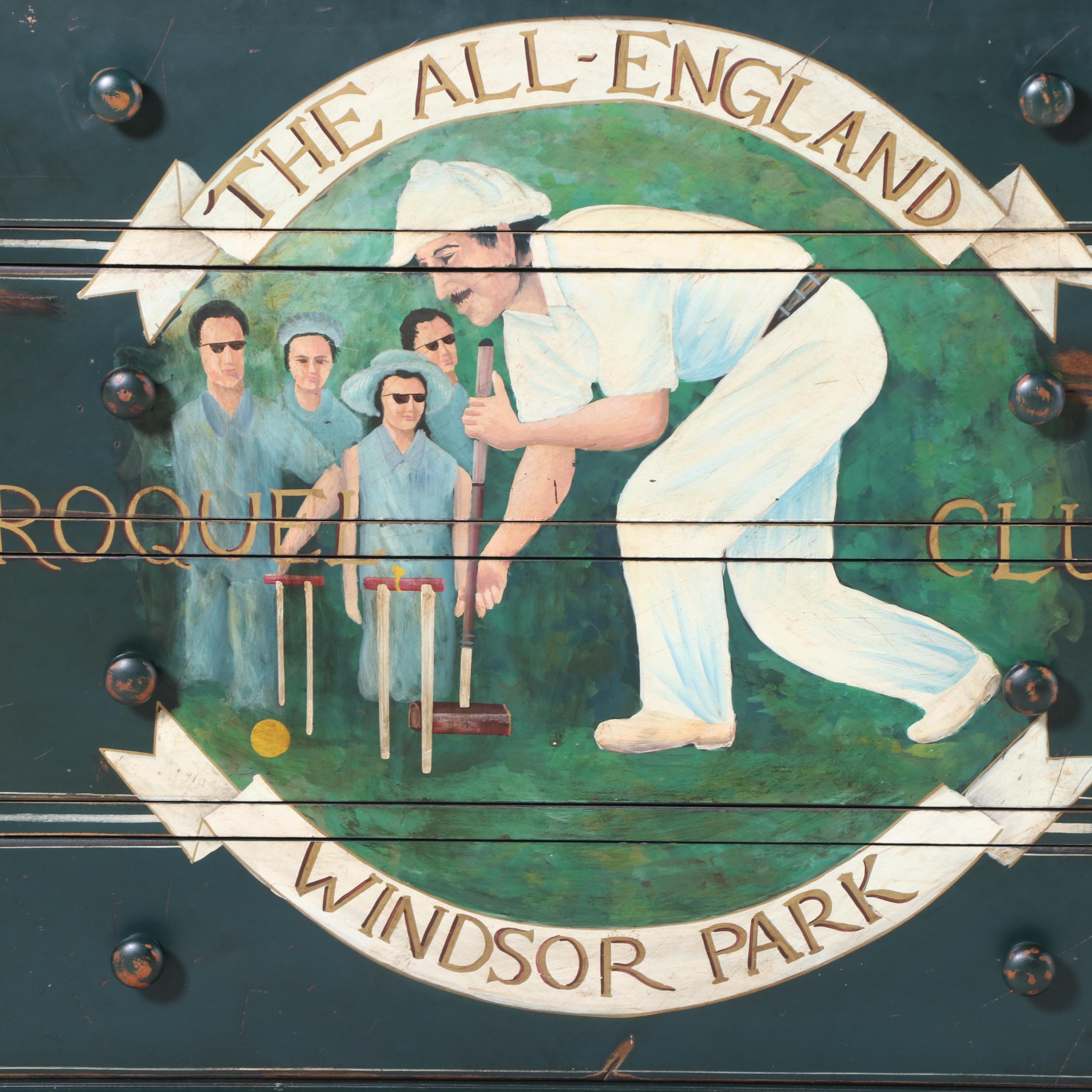 "The AllEngland Croquet Club" PaintDecorated FourDrawer Chest EBTH