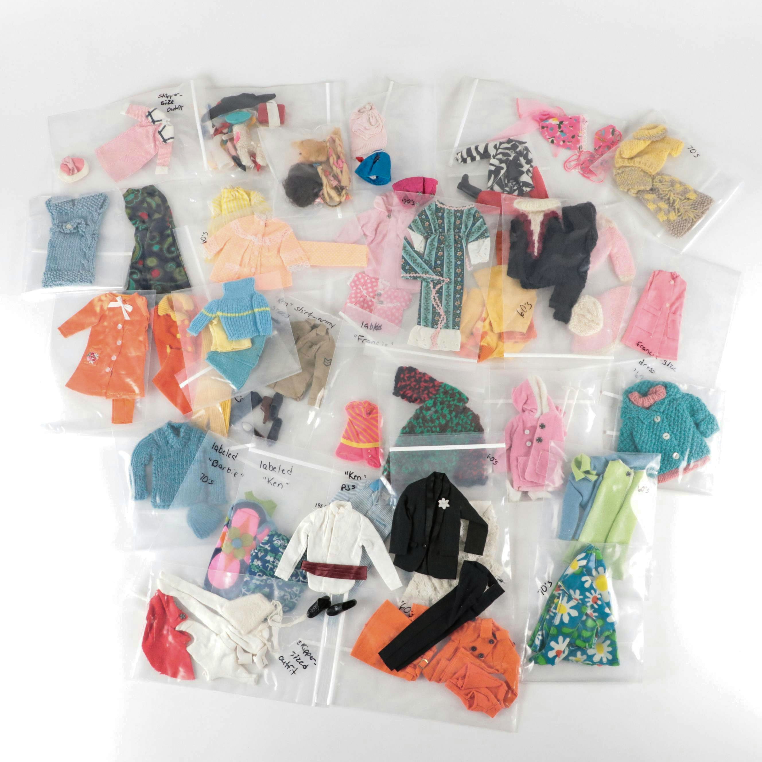 Barbie "Fashion Sunflower" and Other Barbie, Ken, Francie and Skipper Clothes