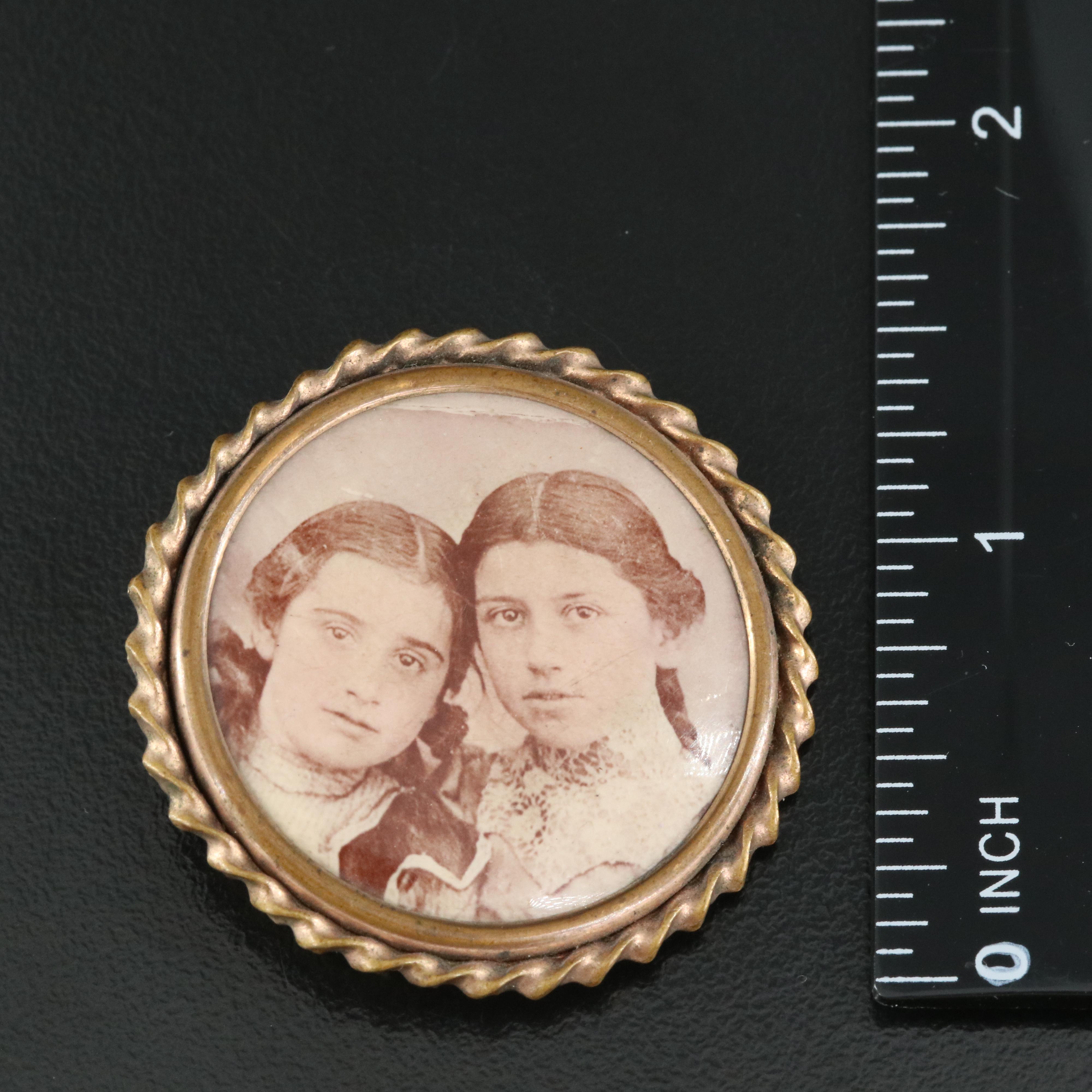 Antique Portrait Brooch with Box