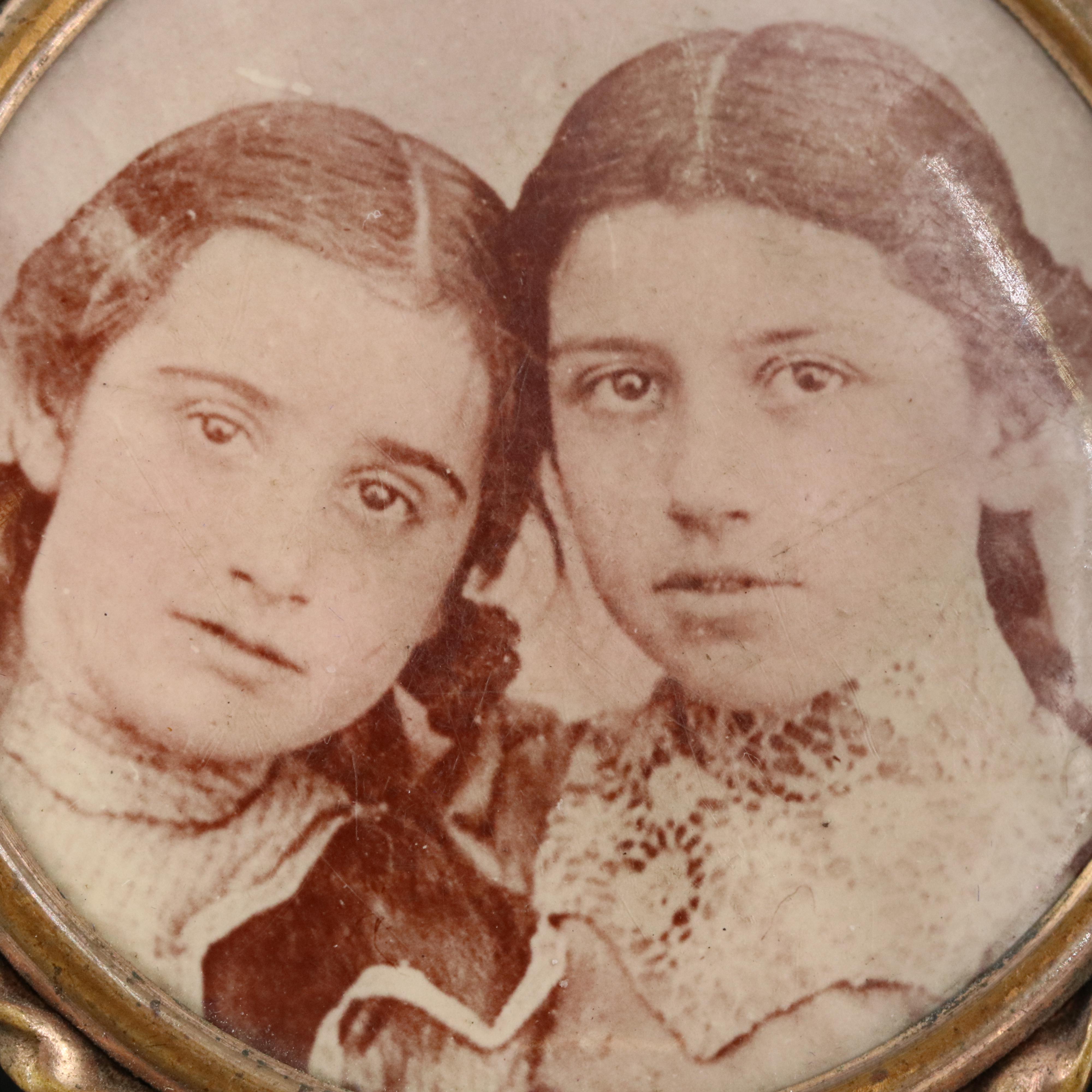 Antique Portrait Brooch with Box