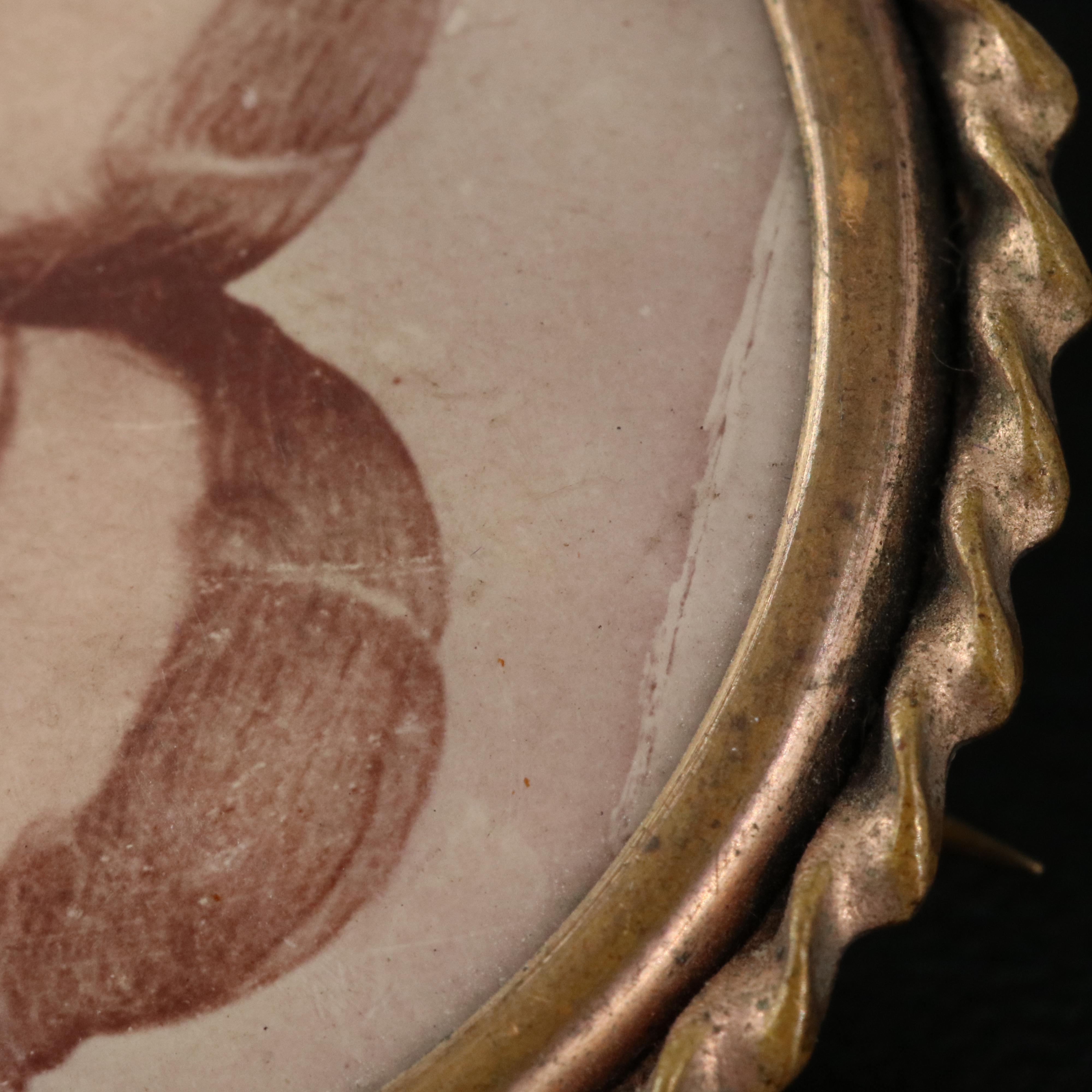 Antique Portrait Brooch with Box