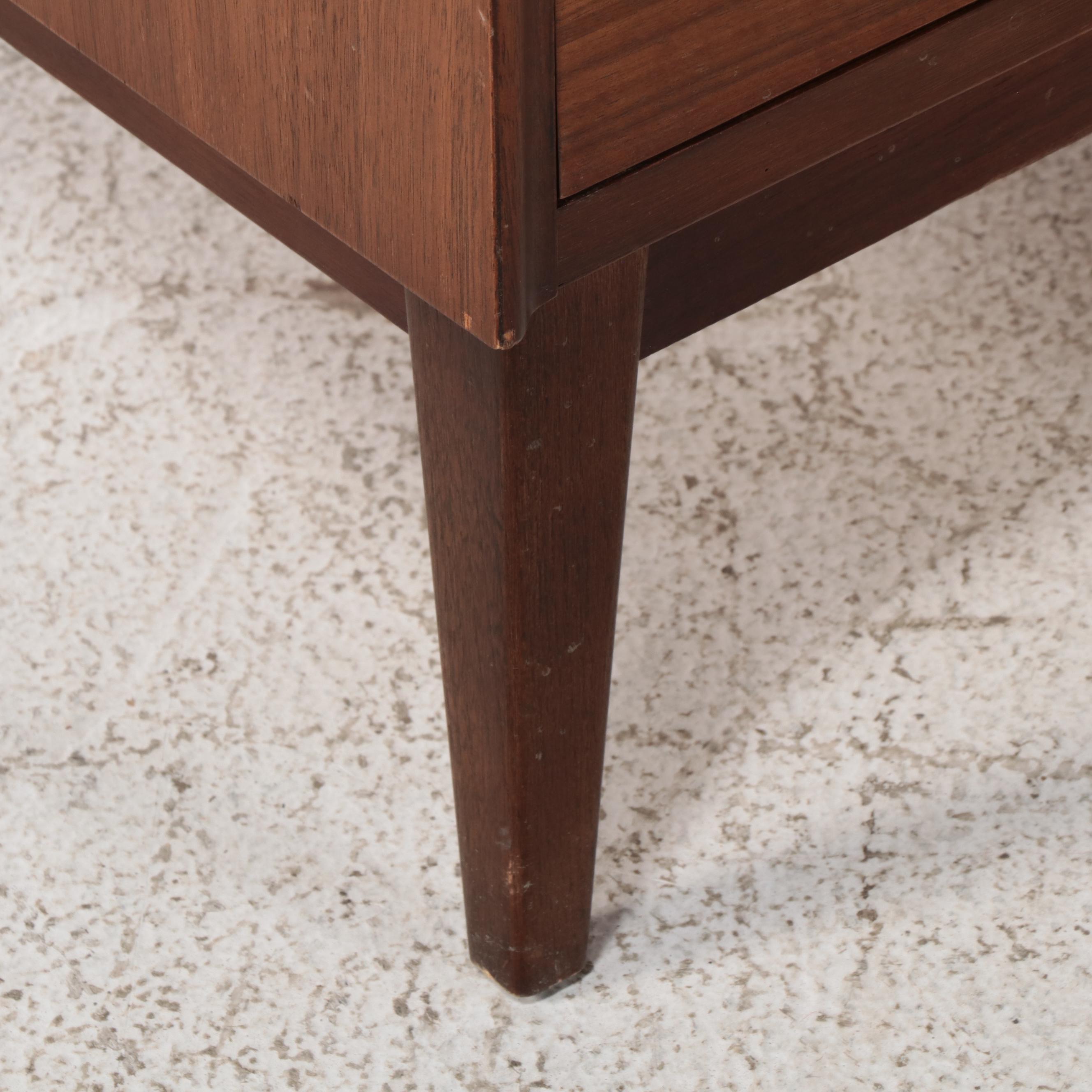 American of Martinsville Mid Century Modern Caned Door and Walnut Armoire, 1970s