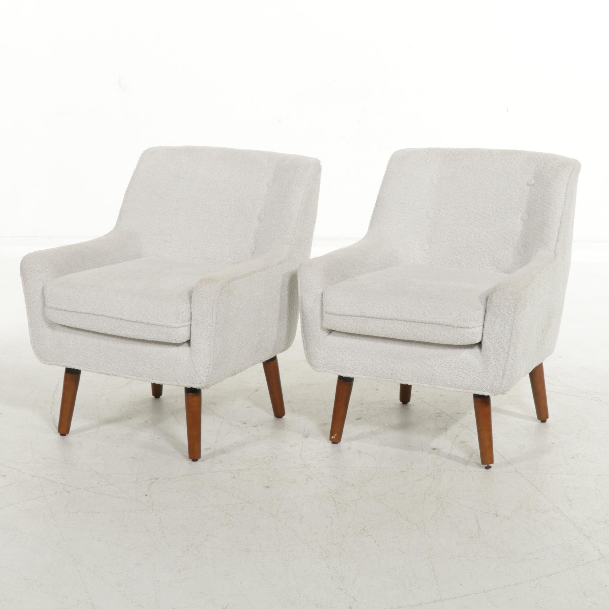 Pair of JGW Furniture Mid Century Modern Style Armchairs