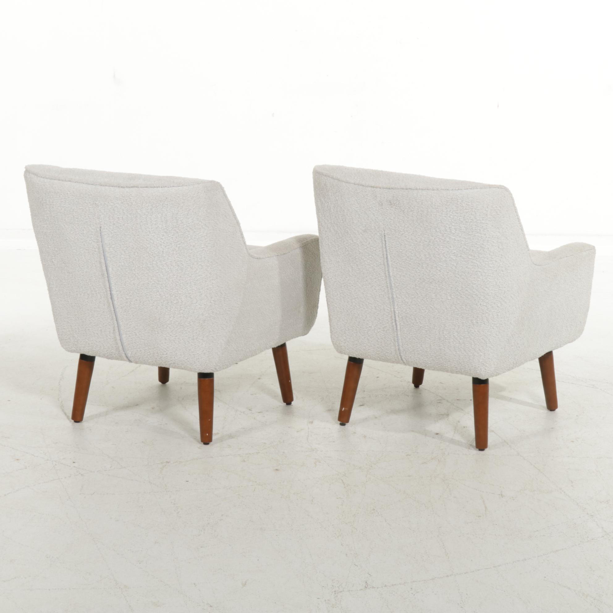 Pair of JGW Furniture Mid Century Modern Style Armchairs