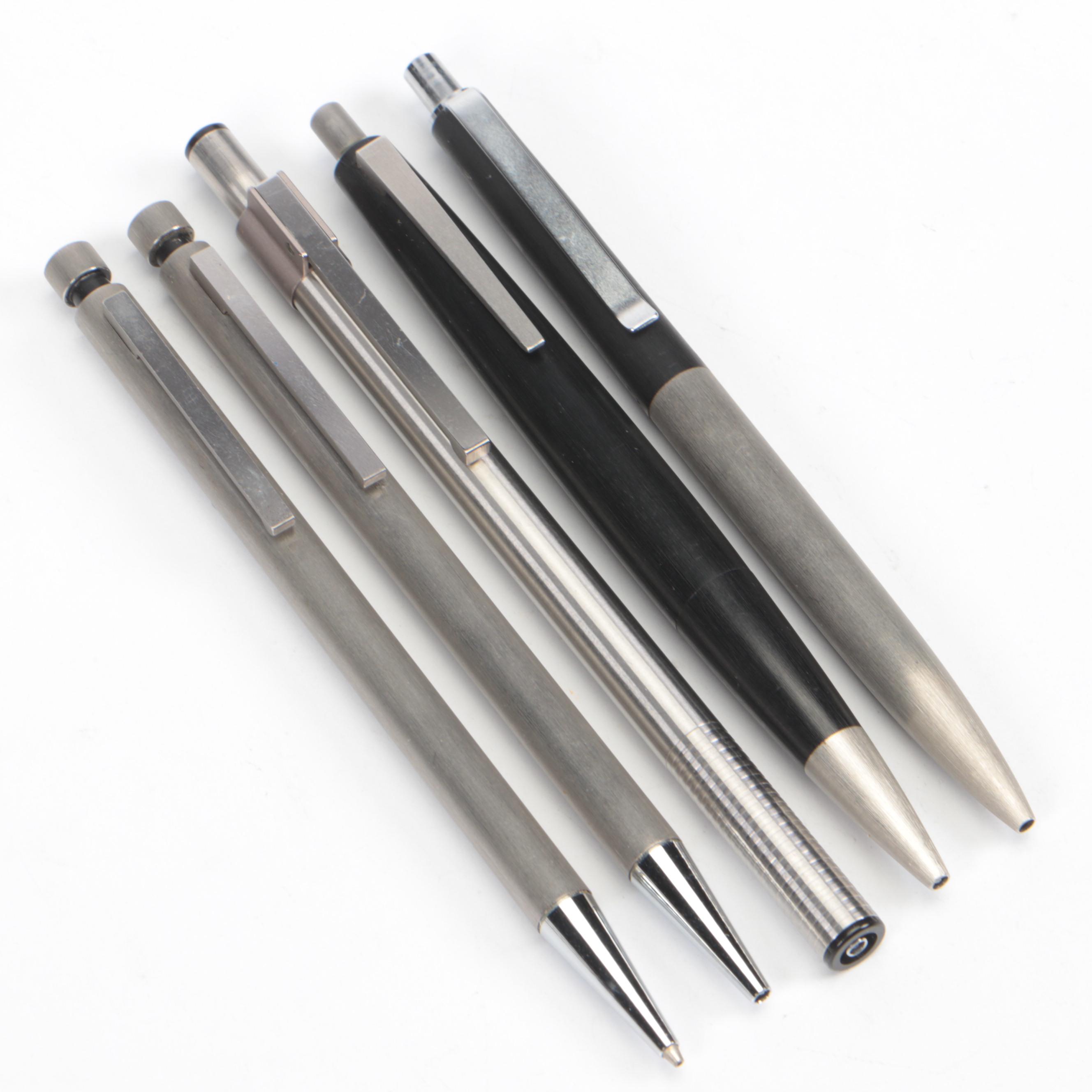 Lamy 250 Brushed Steel Ballpoint Pen with Other Lamy Pens