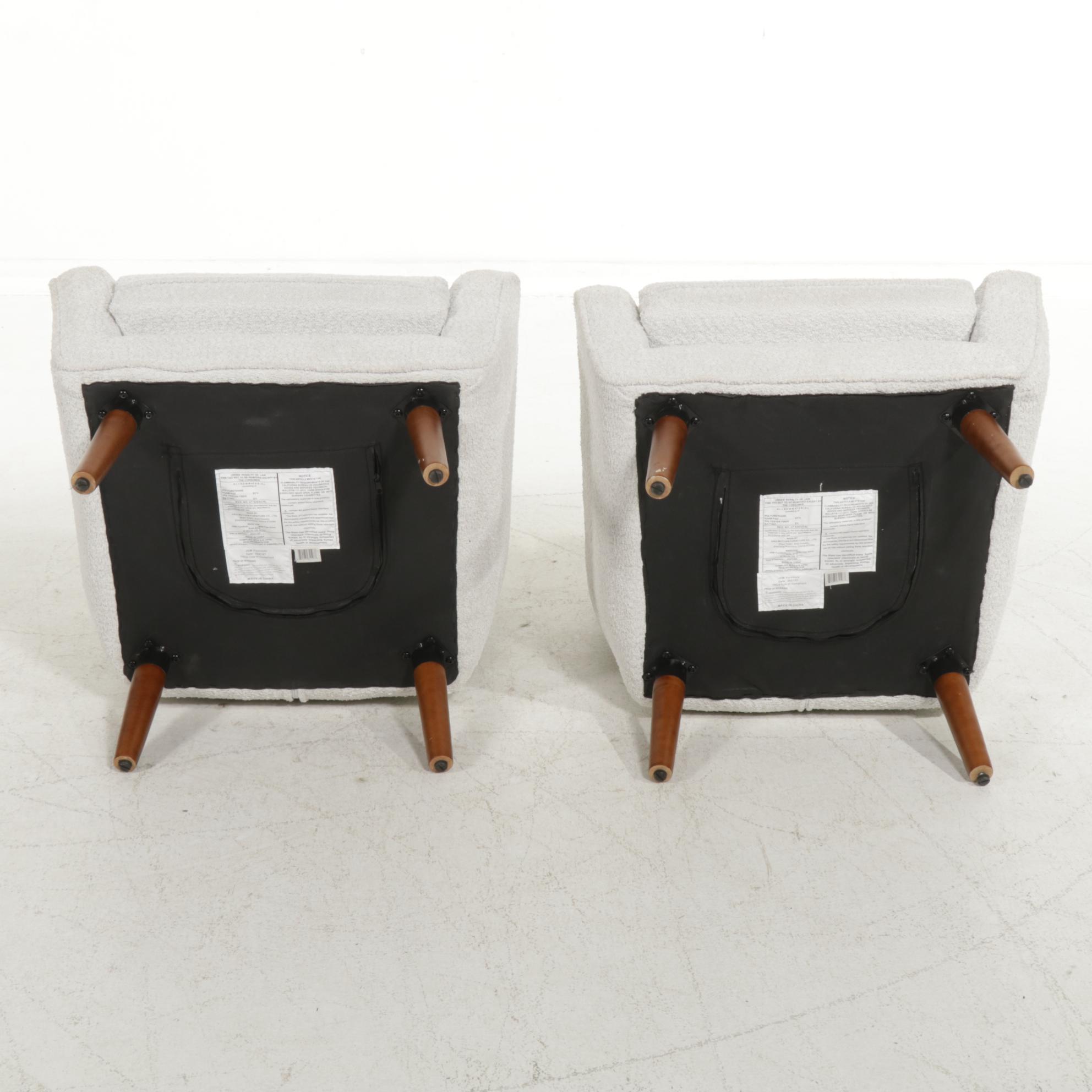 Pair of JGW Furniture Mid Century Modern Style Armchairs