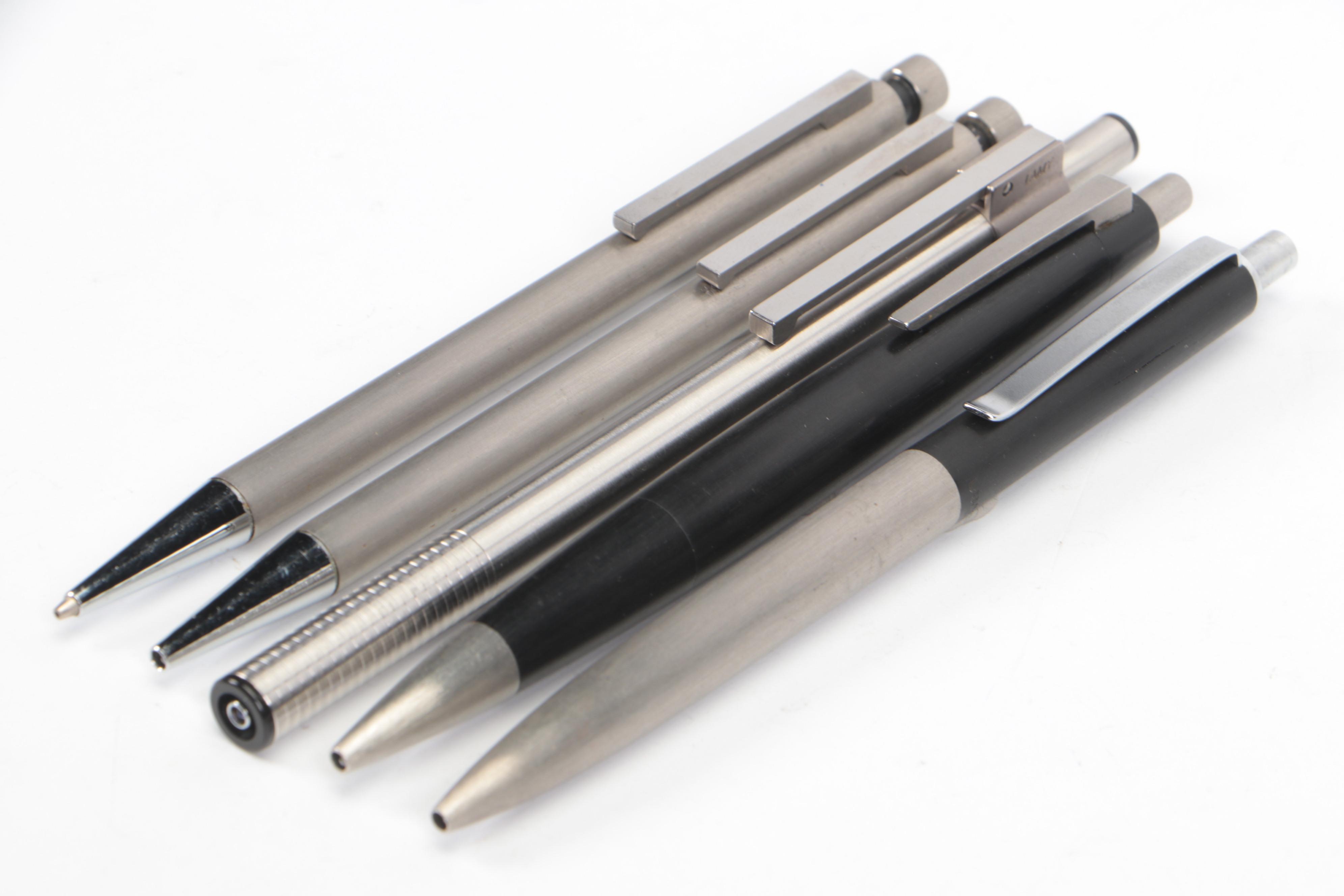 Lamy 250 Brushed Steel Ballpoint Pen with Other Lamy Pens