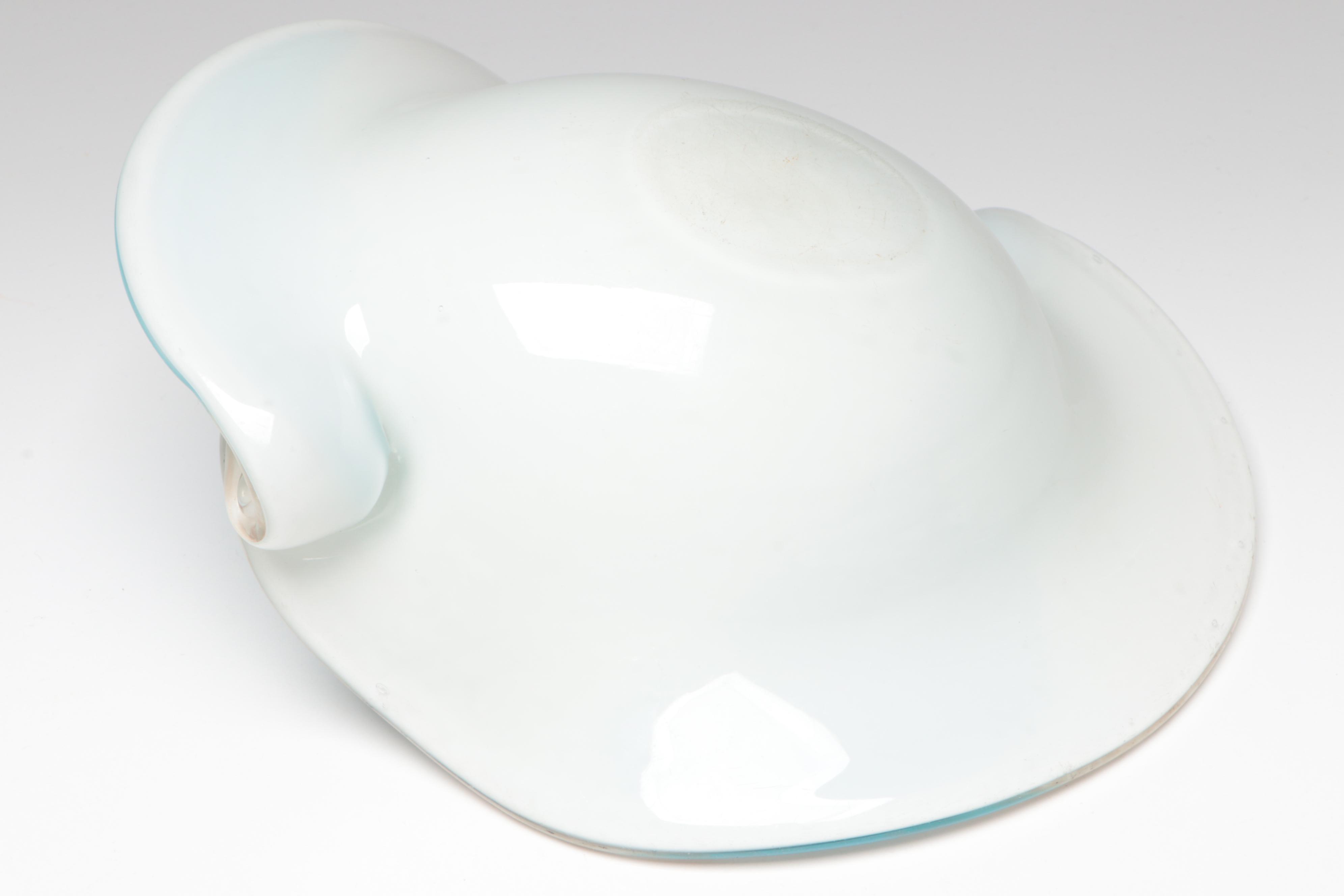 Art Glass Swirl Pattern Sculptural Forms, Natural Form Bowl, and Bird Figurine