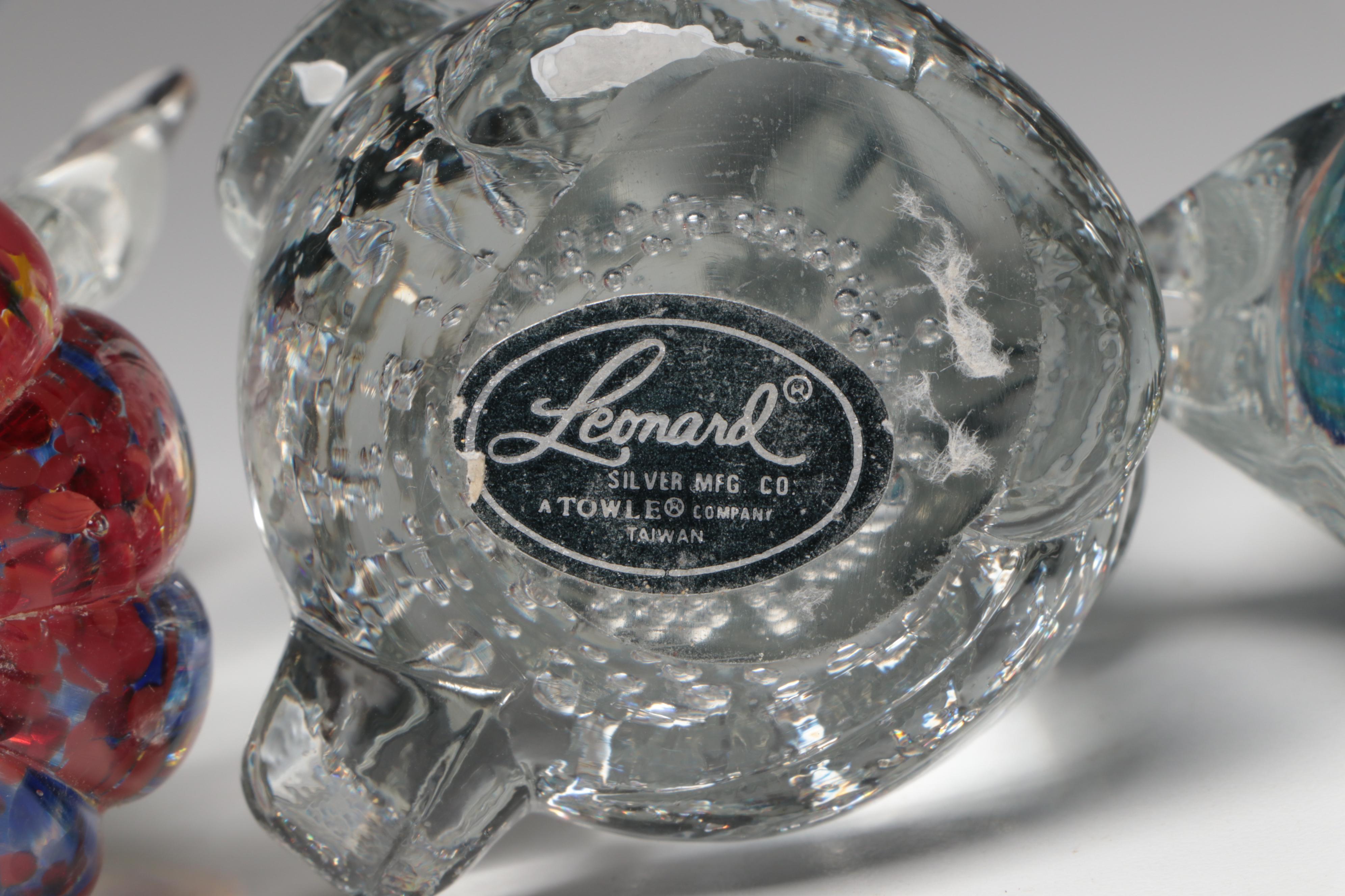 Blown Glass Angel Paperweight and More Glass Animal Paperweights