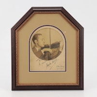 Jascha Heifetz Signed Print in Matted Frame, Early 20th Century