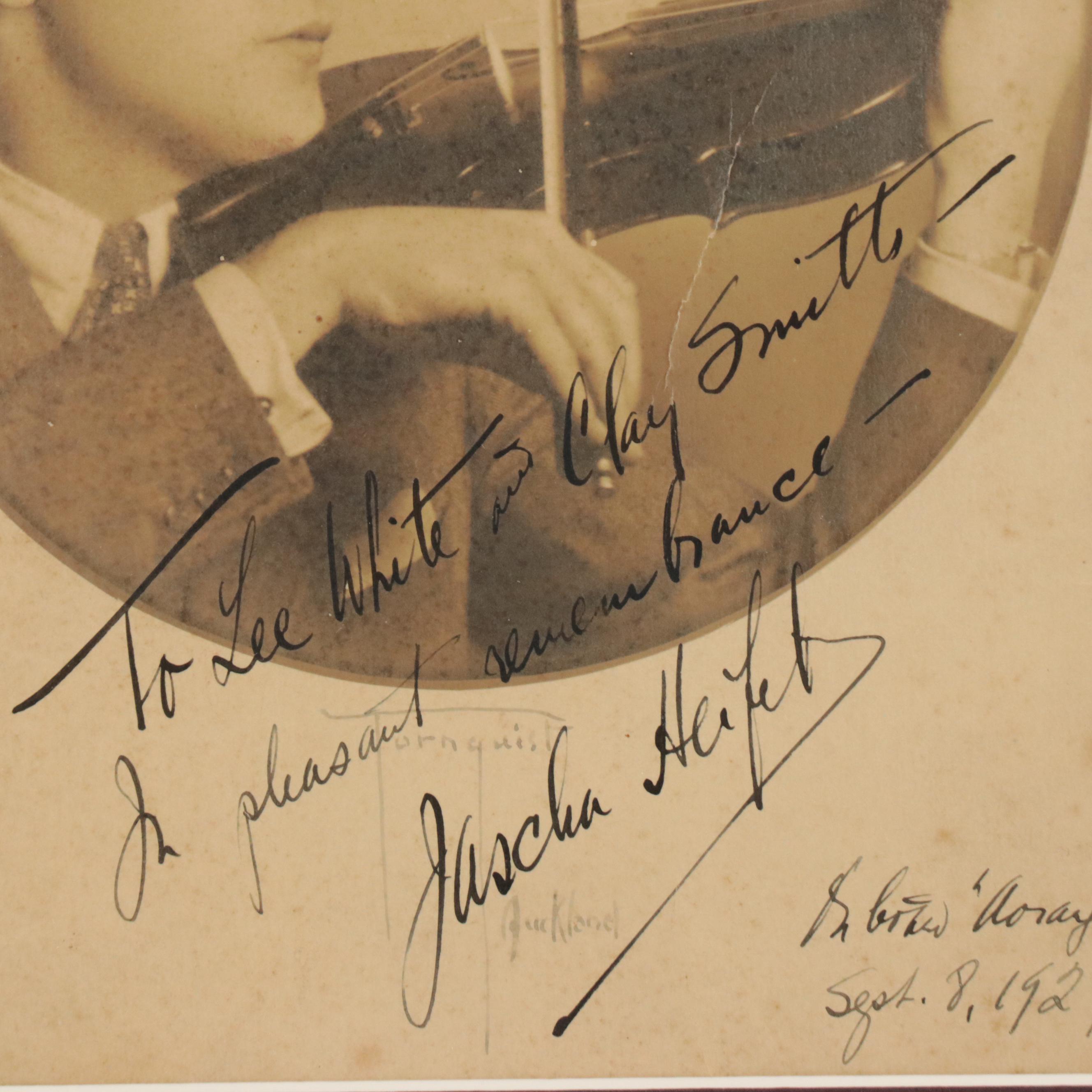 Jascha Heifetz Signed Print in Matted Frame, Early 20th Century
