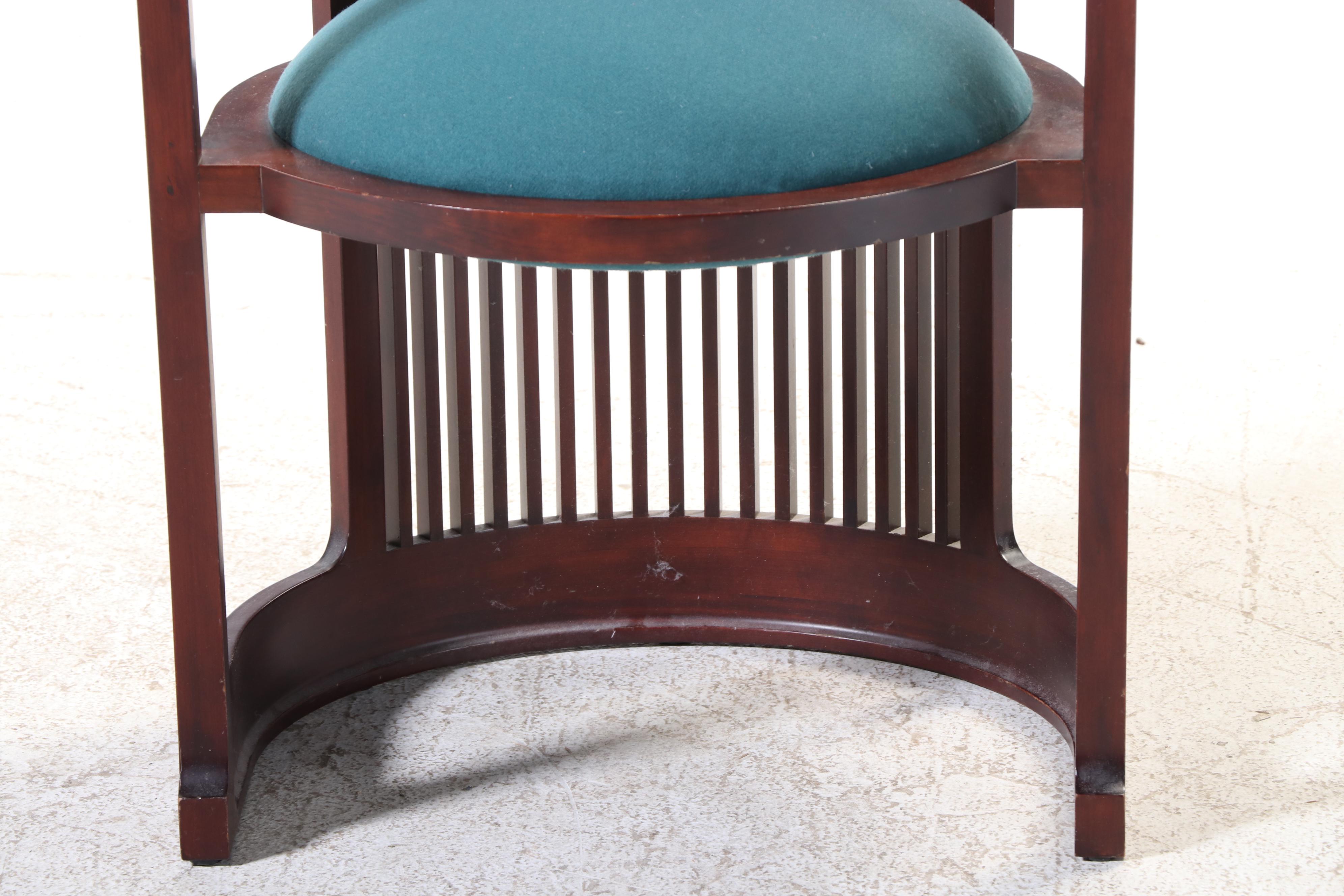 Frank Lloyd Wright for Cassina "Taliesin" Cherrywood Barrel Chair, Dated 1986