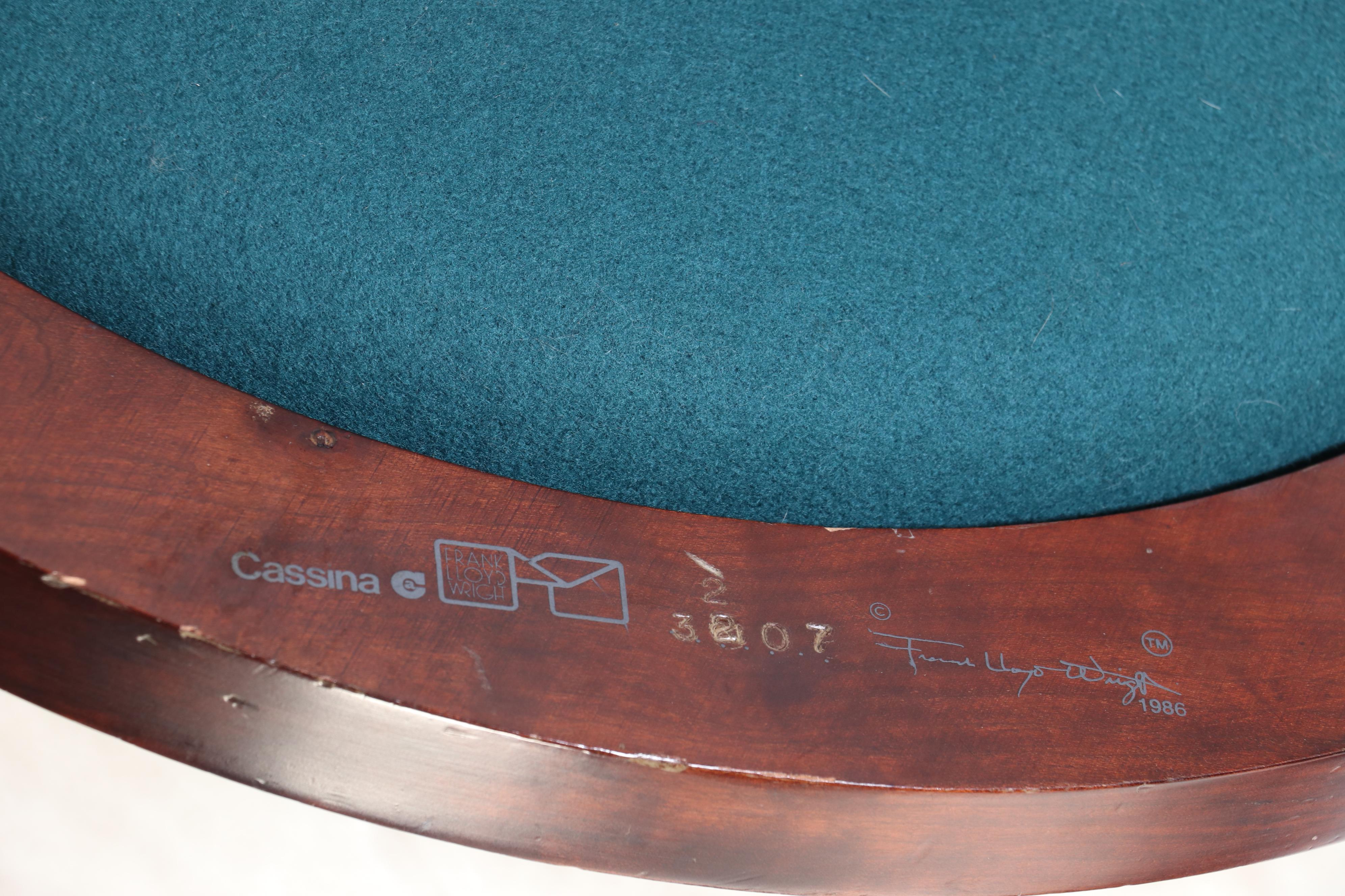 Frank Lloyd Wright for Cassina "Taliesin" Cherrywood Barrel Chair, Dated 1986