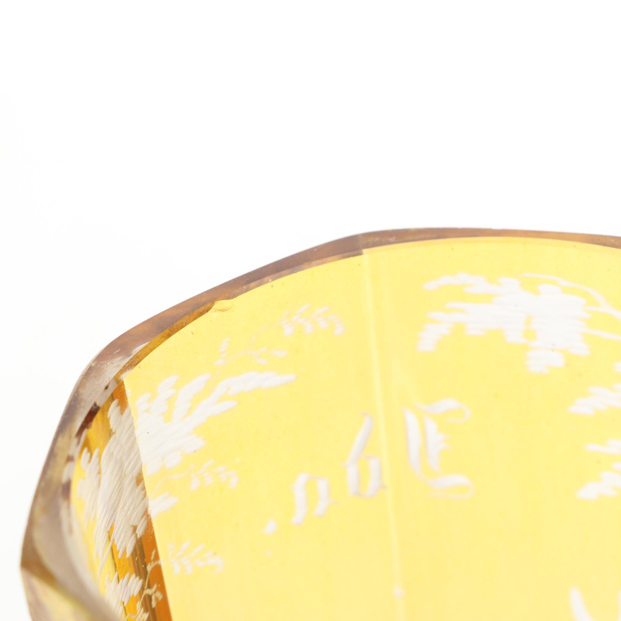 Antique European Amber Cut to Clear Stag Goblets Personalized For Owner