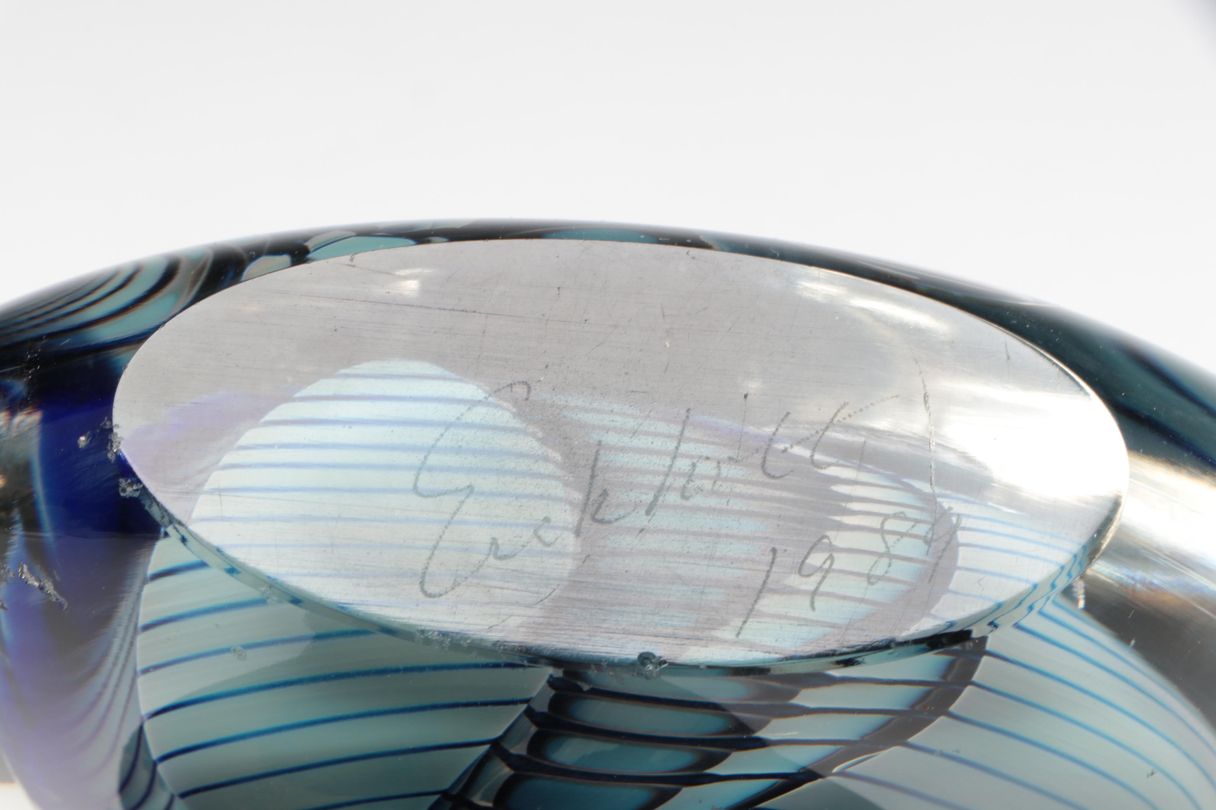 Robert Eickholt Handmade Art Glass Paperweight with Other Paperweights