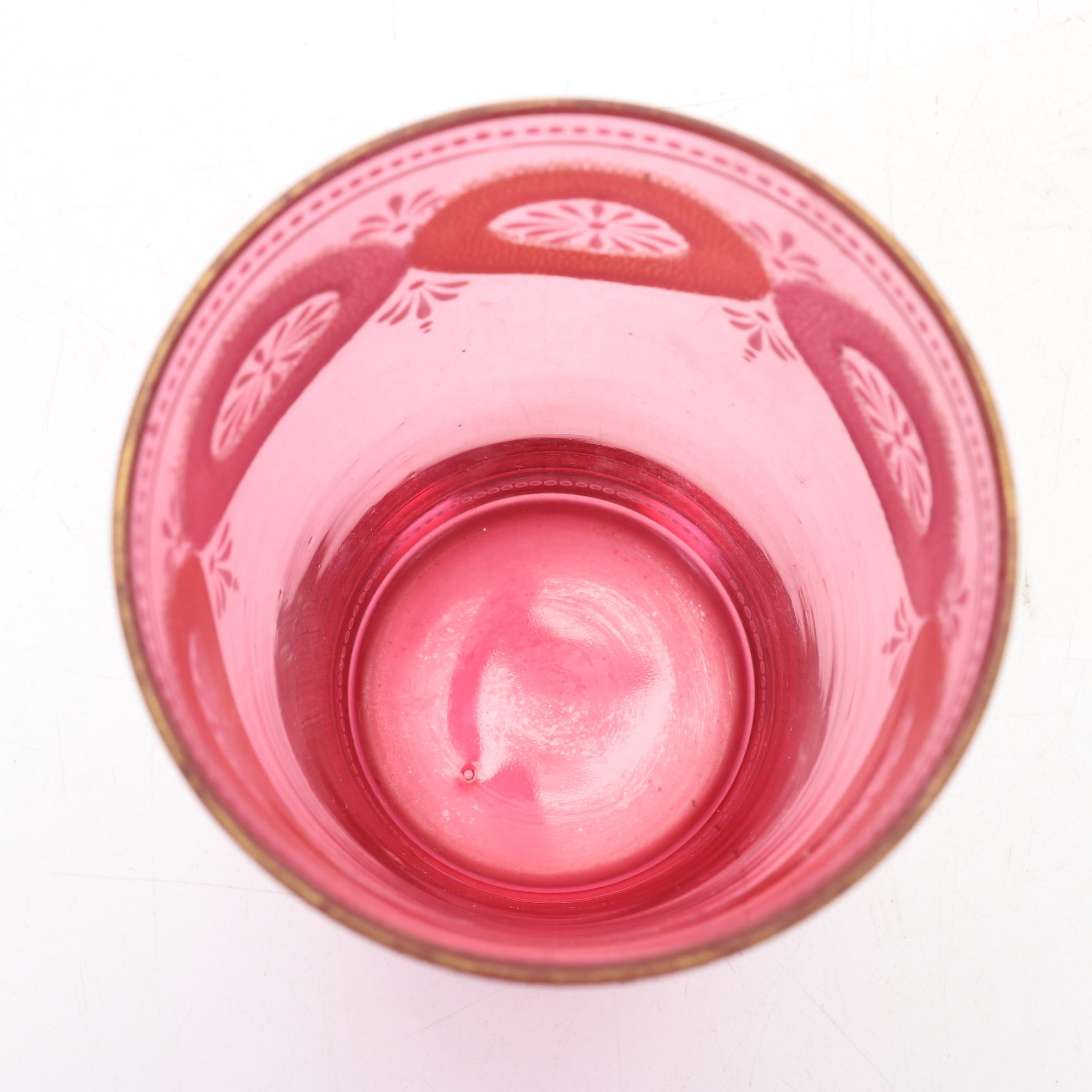 Victorian Hand Painted Glasses Featuring Textured and Relief Panels and Florals