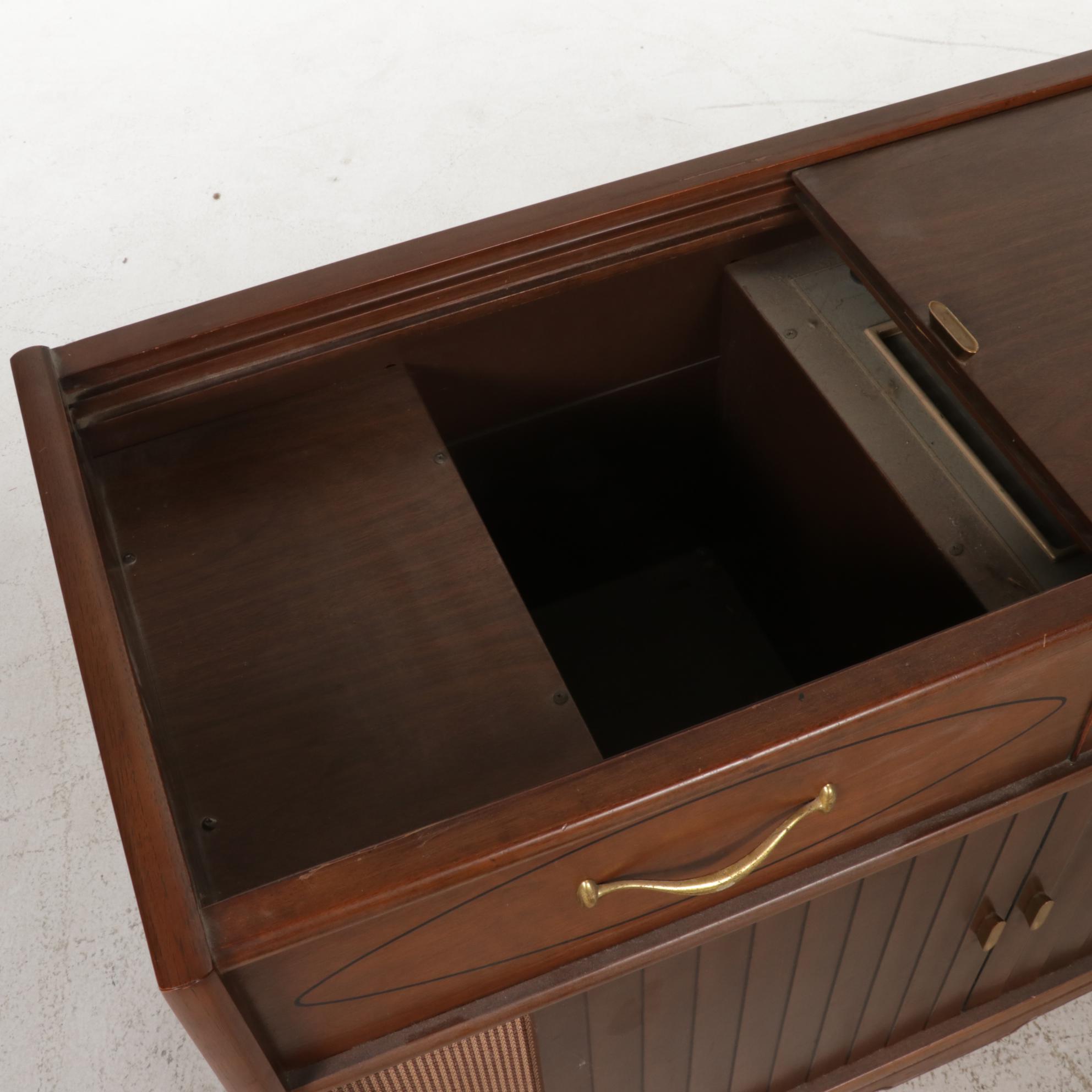 Magnavox "Micromatic" Walnut-Stained Stereo Console Cabinet, Mid-20th Century
