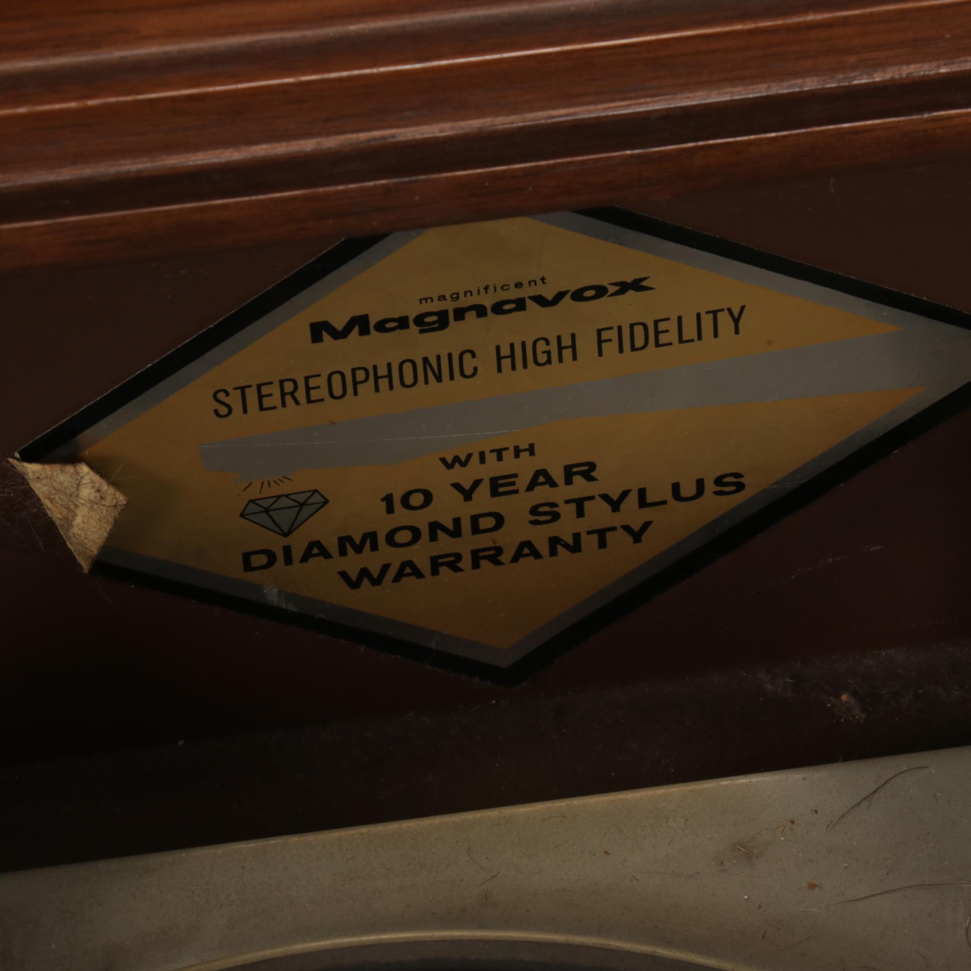 Magnavox "Micromatic" Walnut-Stained Stereo Console Cabinet, Mid-20th Century