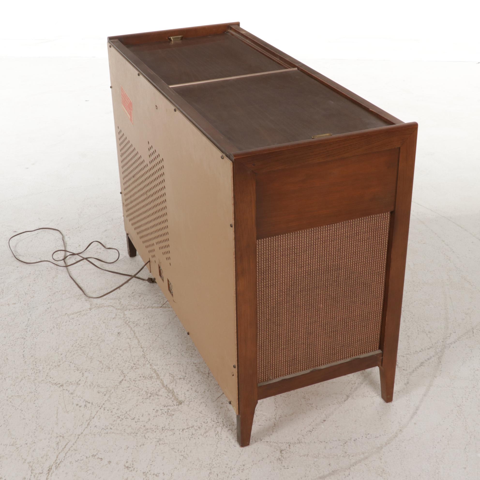 Magnavox "Micromatic" Walnut-Stained Stereo Console Cabinet, Mid-20th Century