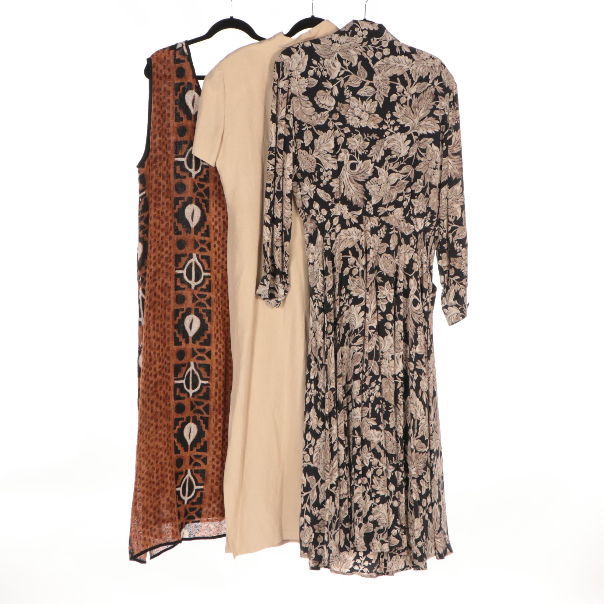 Dana Buchman Silk and Silk/Linen Blend Dresses with Pegasus Sleeveless Dress