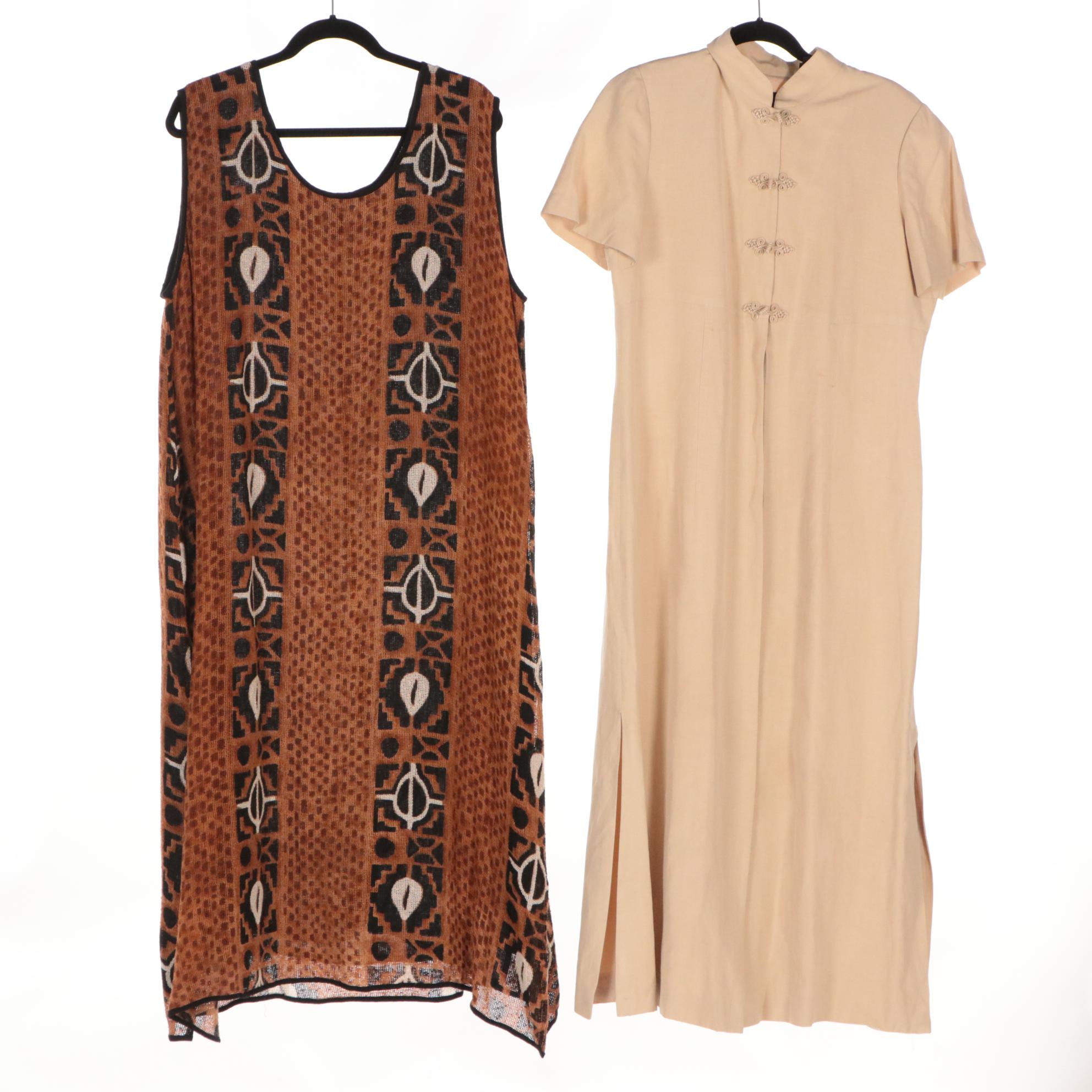 Dana Buchman Silk and Silk/Linen Blend Dresses with Pegasus Sleeveless Dress
