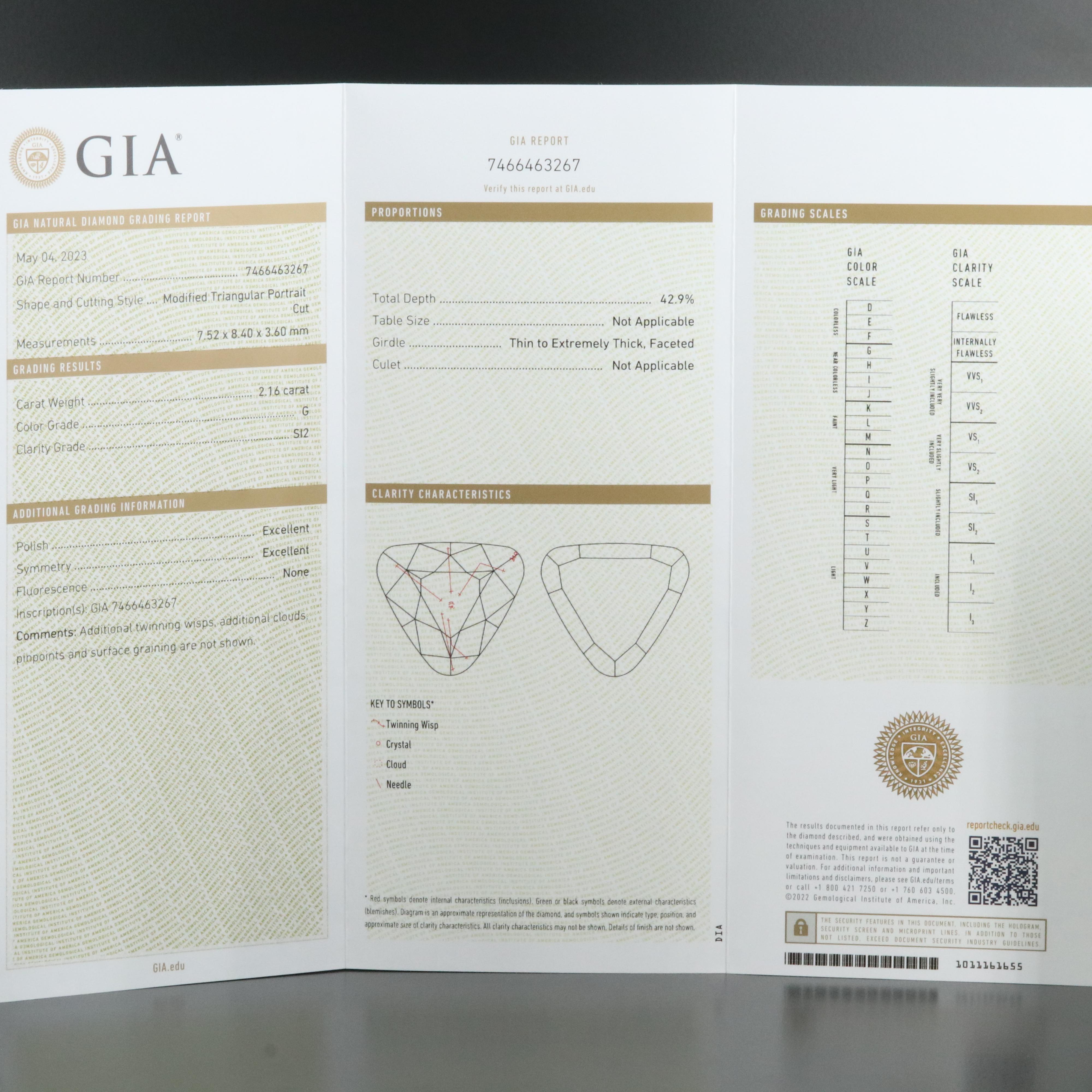 Loose 2.16 CT Diamond with GIA Report