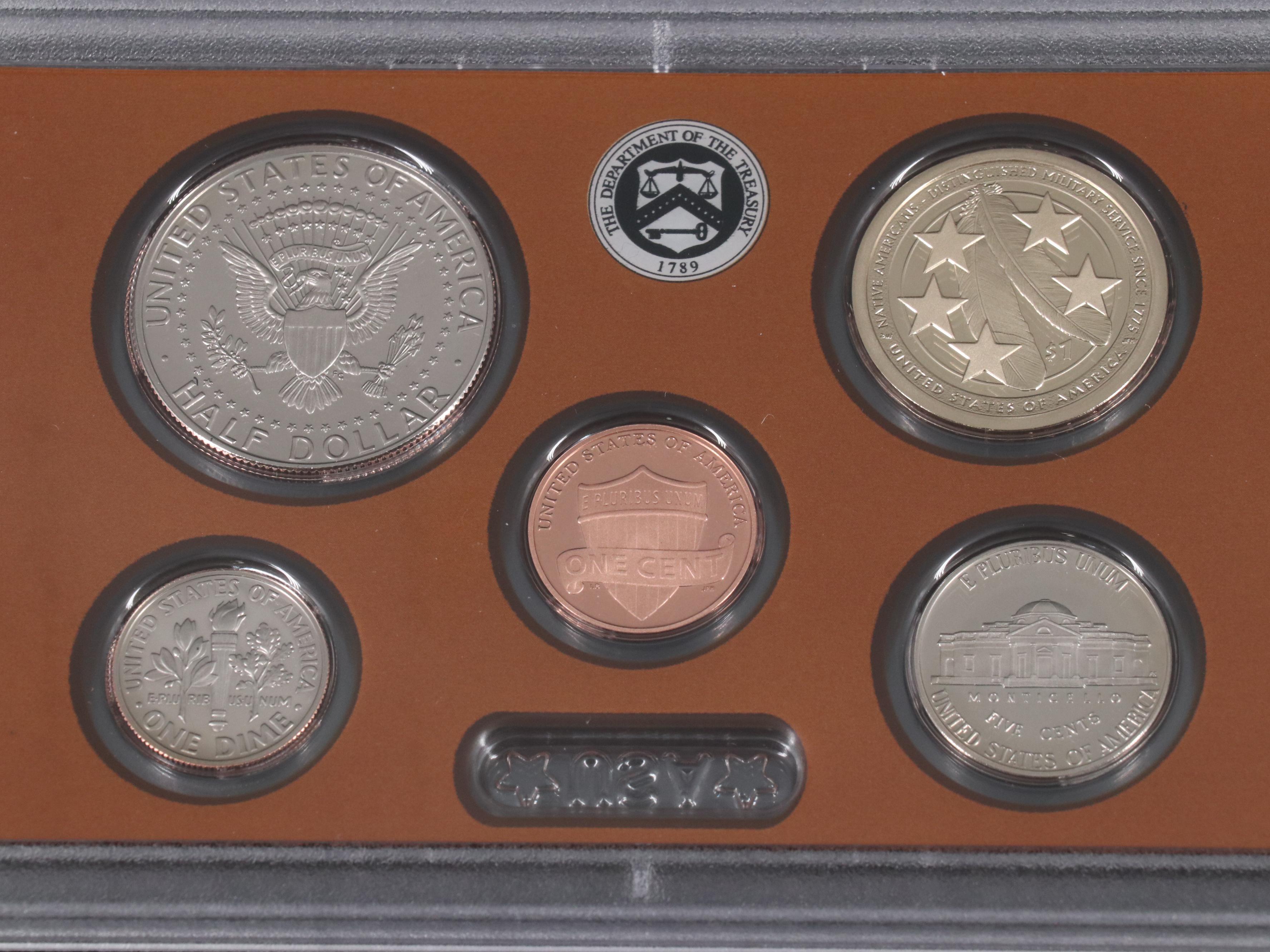 Four Different United States Proof Sets Dated Between 2013-2021