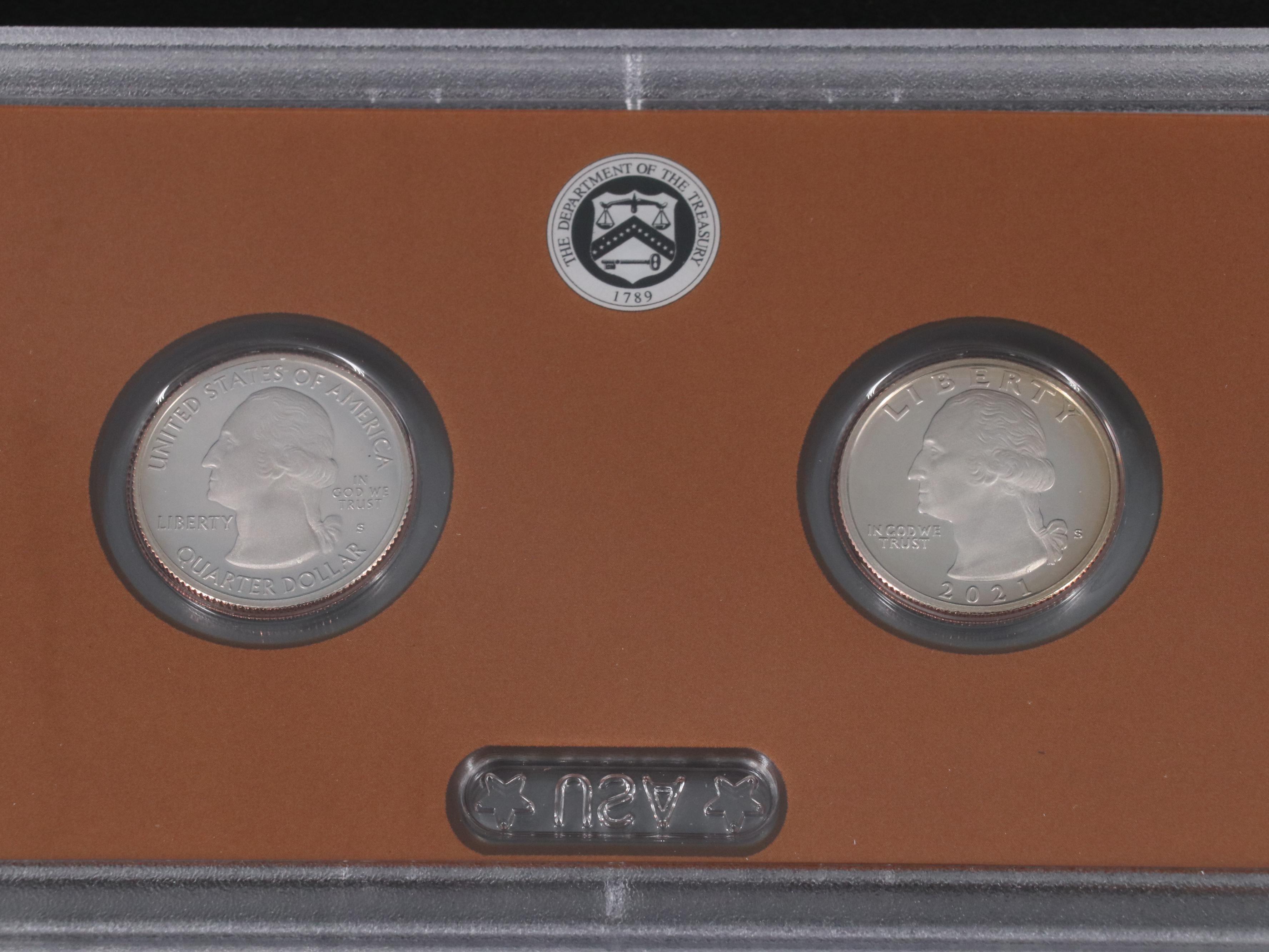 Four Different United States Proof Sets Dated Between 2013-2021