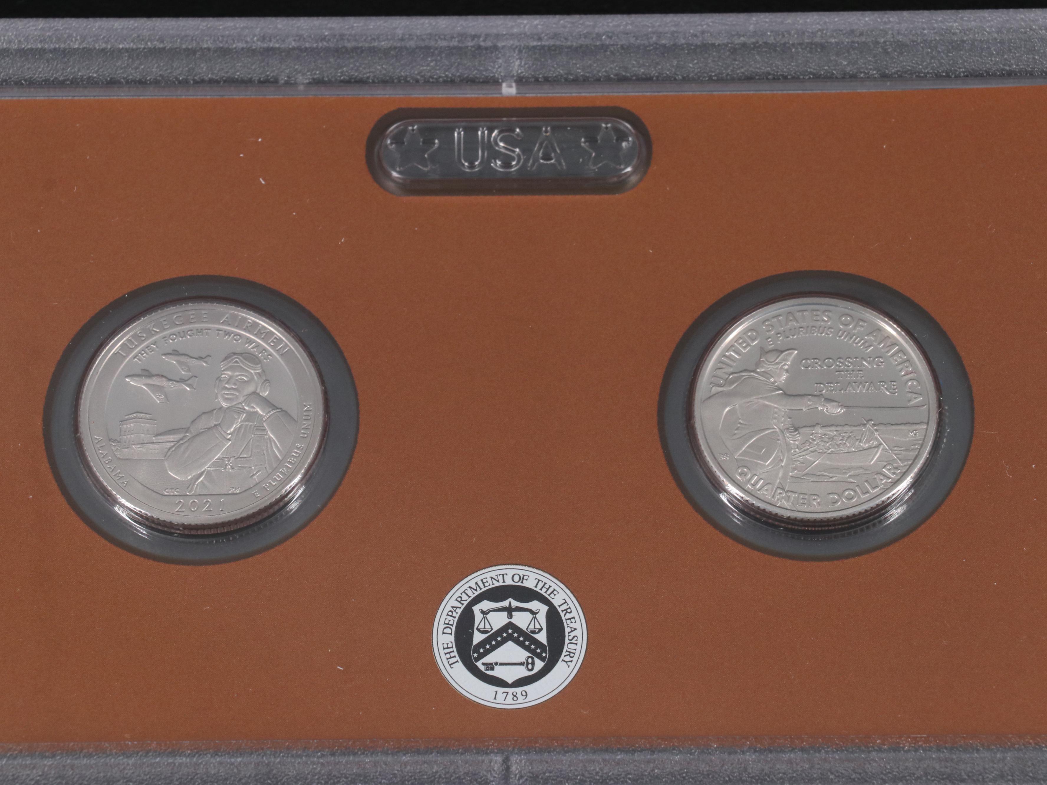 Four Different United States Proof Sets Dated Between 2013-2021