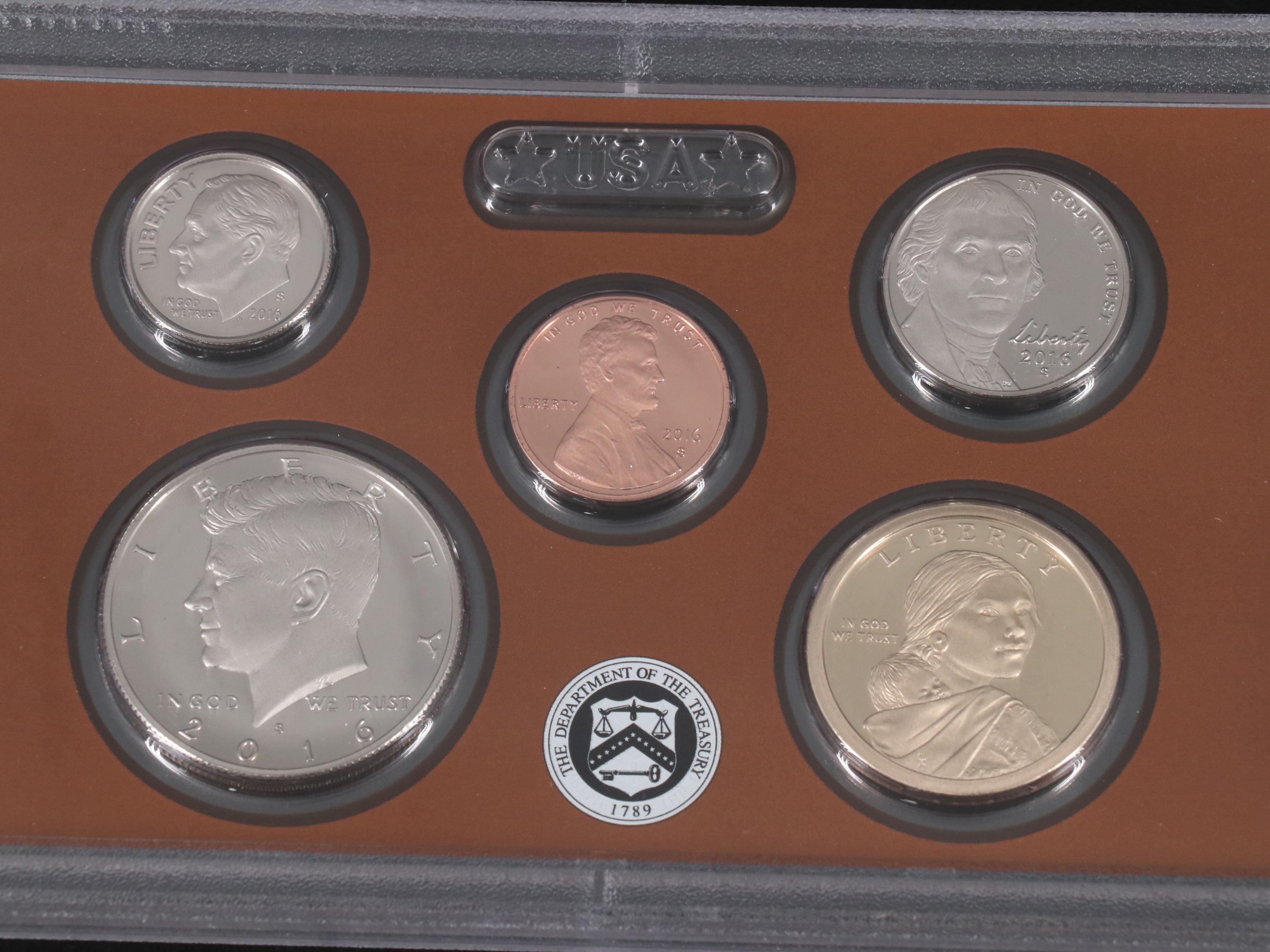 Four Different United States Proof Sets Dated Between 2013-2021
